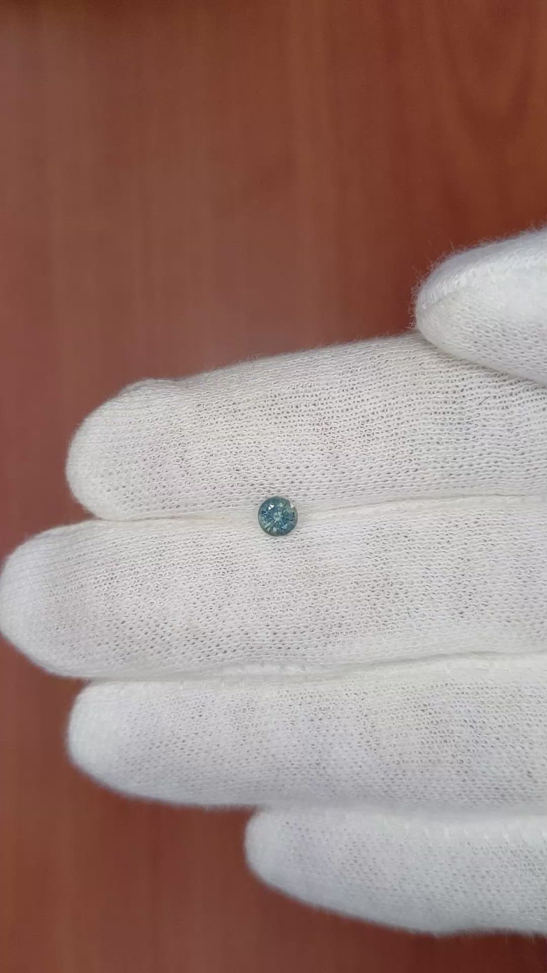 0.34 Ct. Greenish Blue Sapphire from Ceylon (Sri Lanka) Size Video