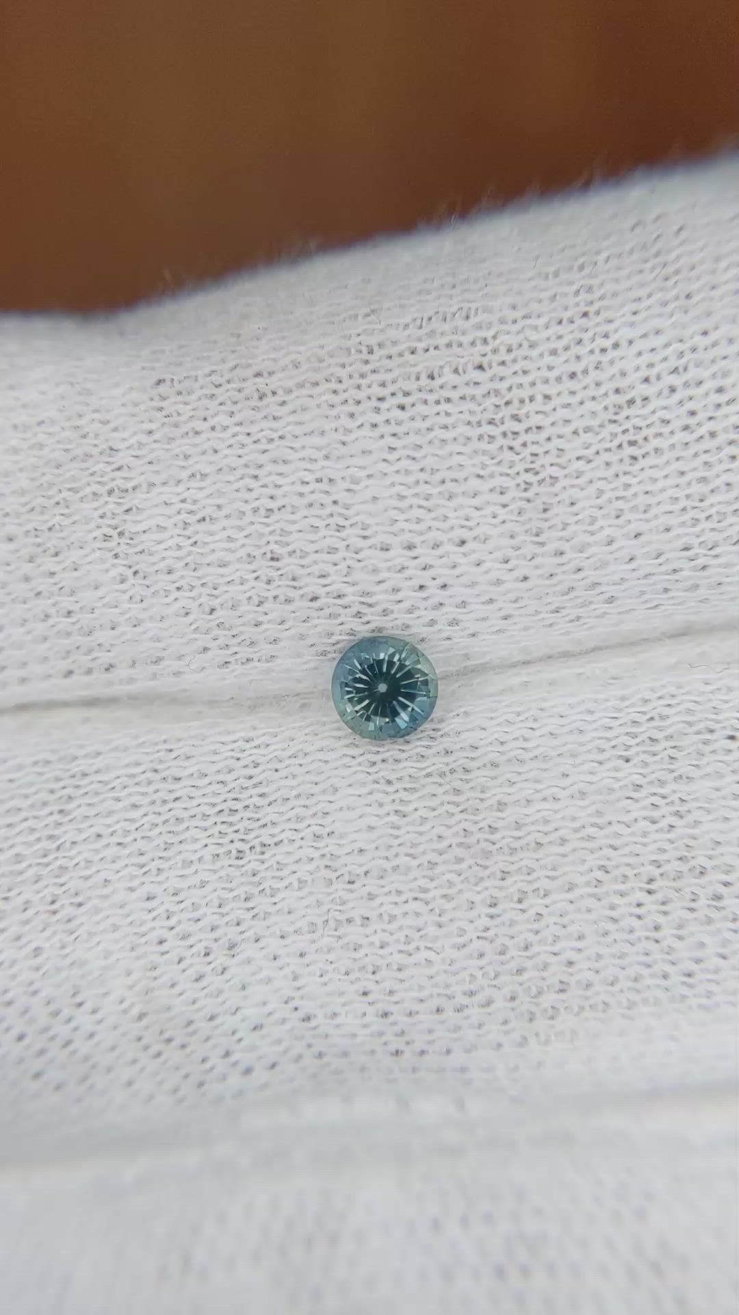 0.34 Ct. Greenish Blue Sapphire from Ceylon (Sri Lanka) Size Video