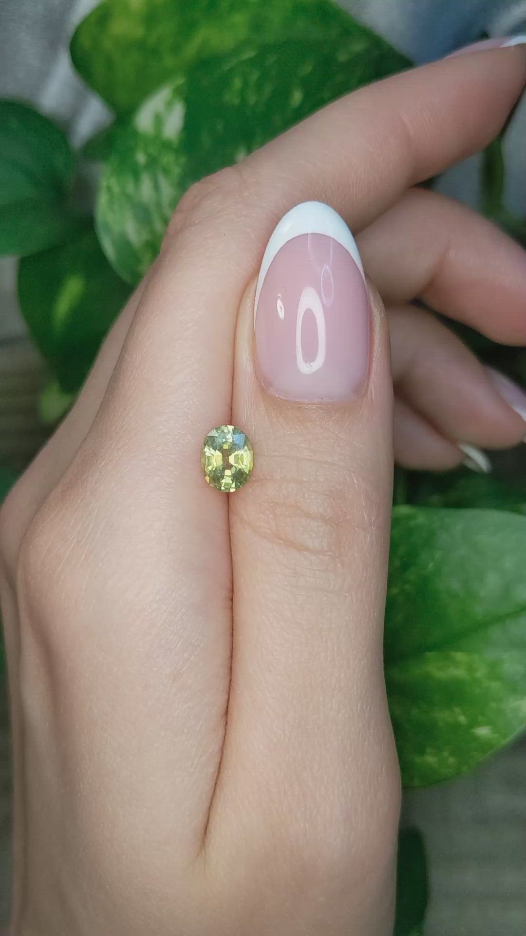 1.53 Ct. Greenish Yellow Sapphire from Montana Size Video