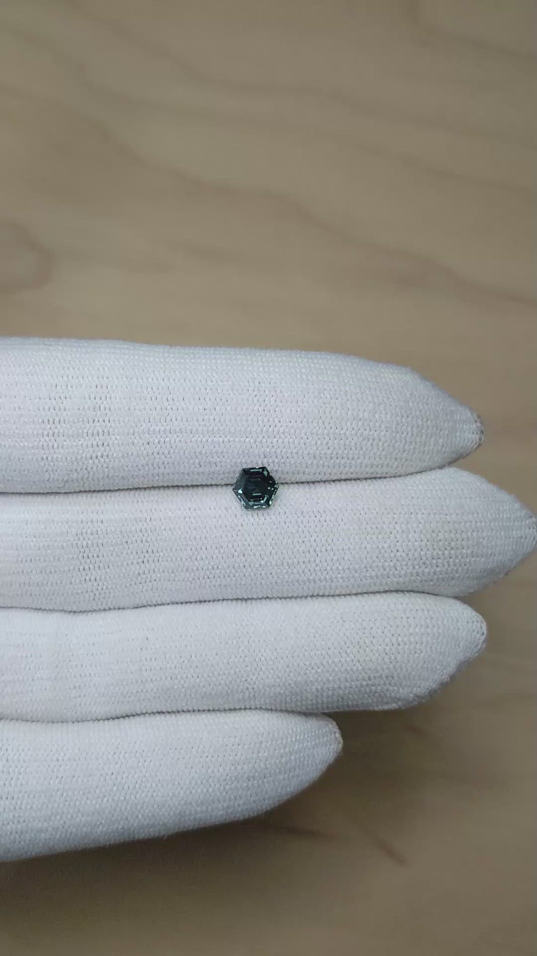 0.99 Ct. Bluish Green Sapphire from Montana Size Video