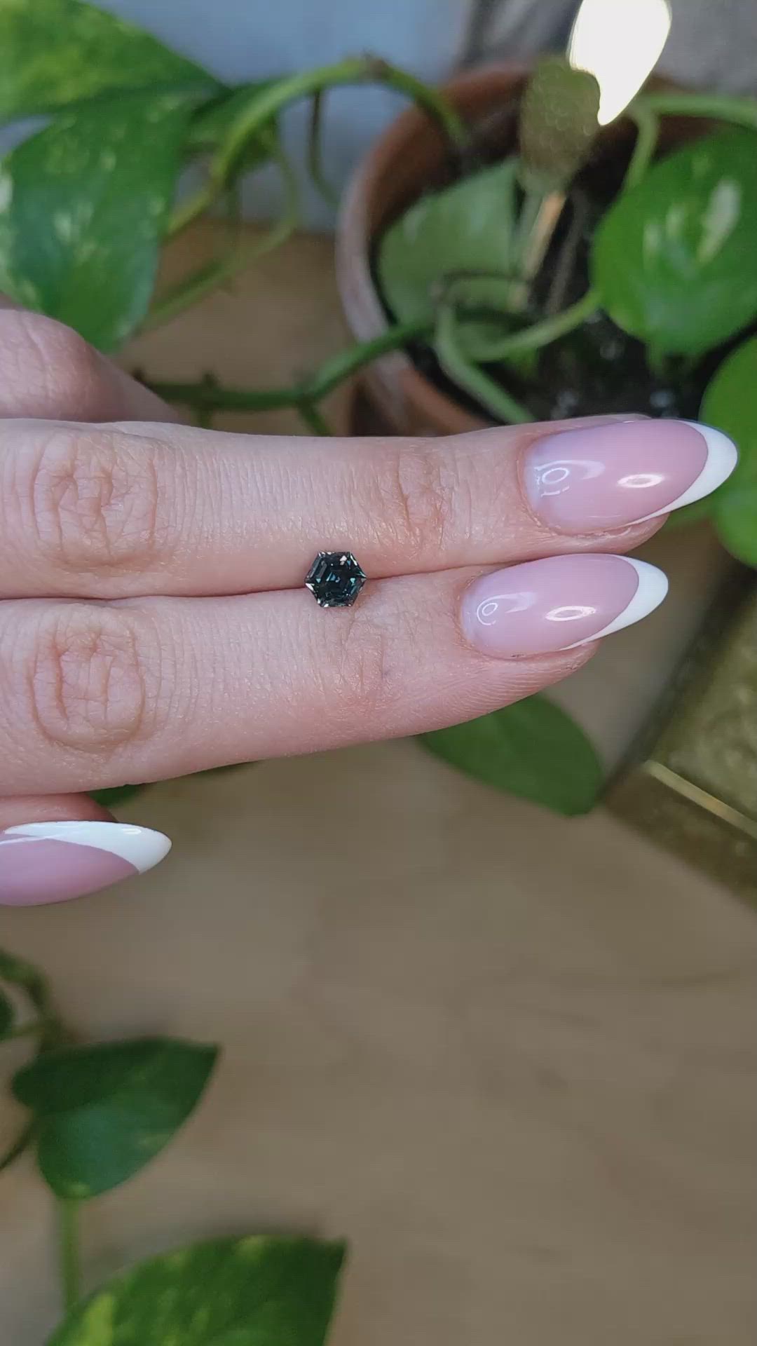 0.99 Ct. Bluish Green Sapphire from Montana Size Video