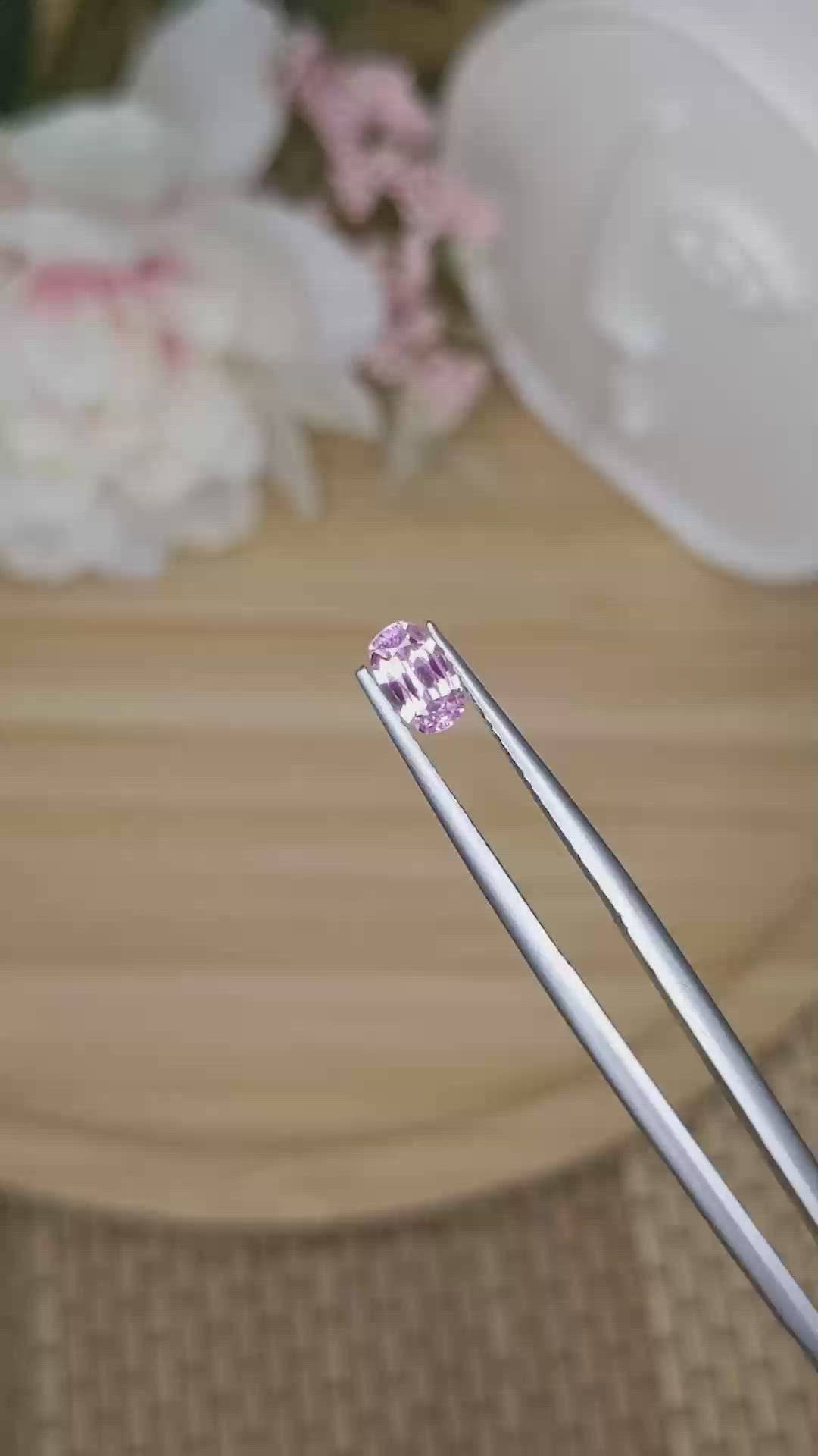 0.78 Ct. Purplish Pink Sapphire from Tanzania Size Video