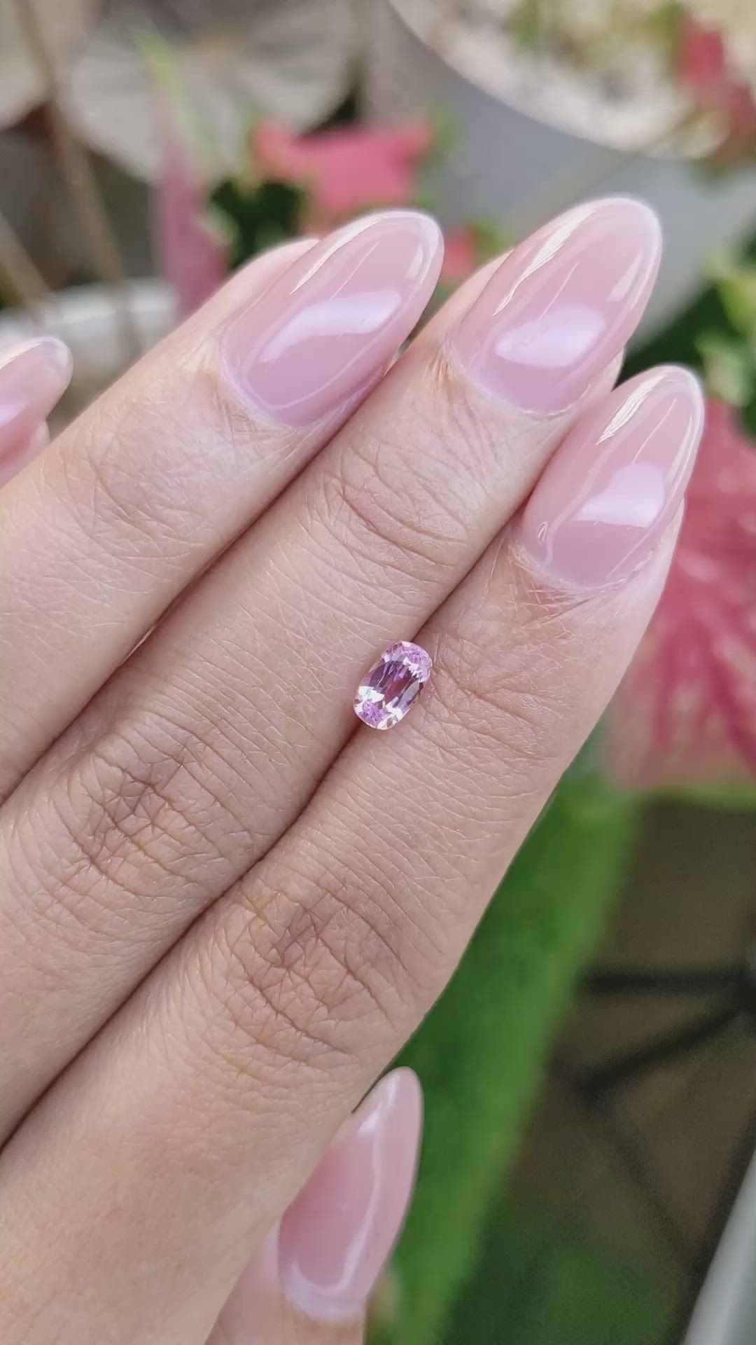 0.78 Ct. Purplish Pink Sapphire from Tanzania Size Video