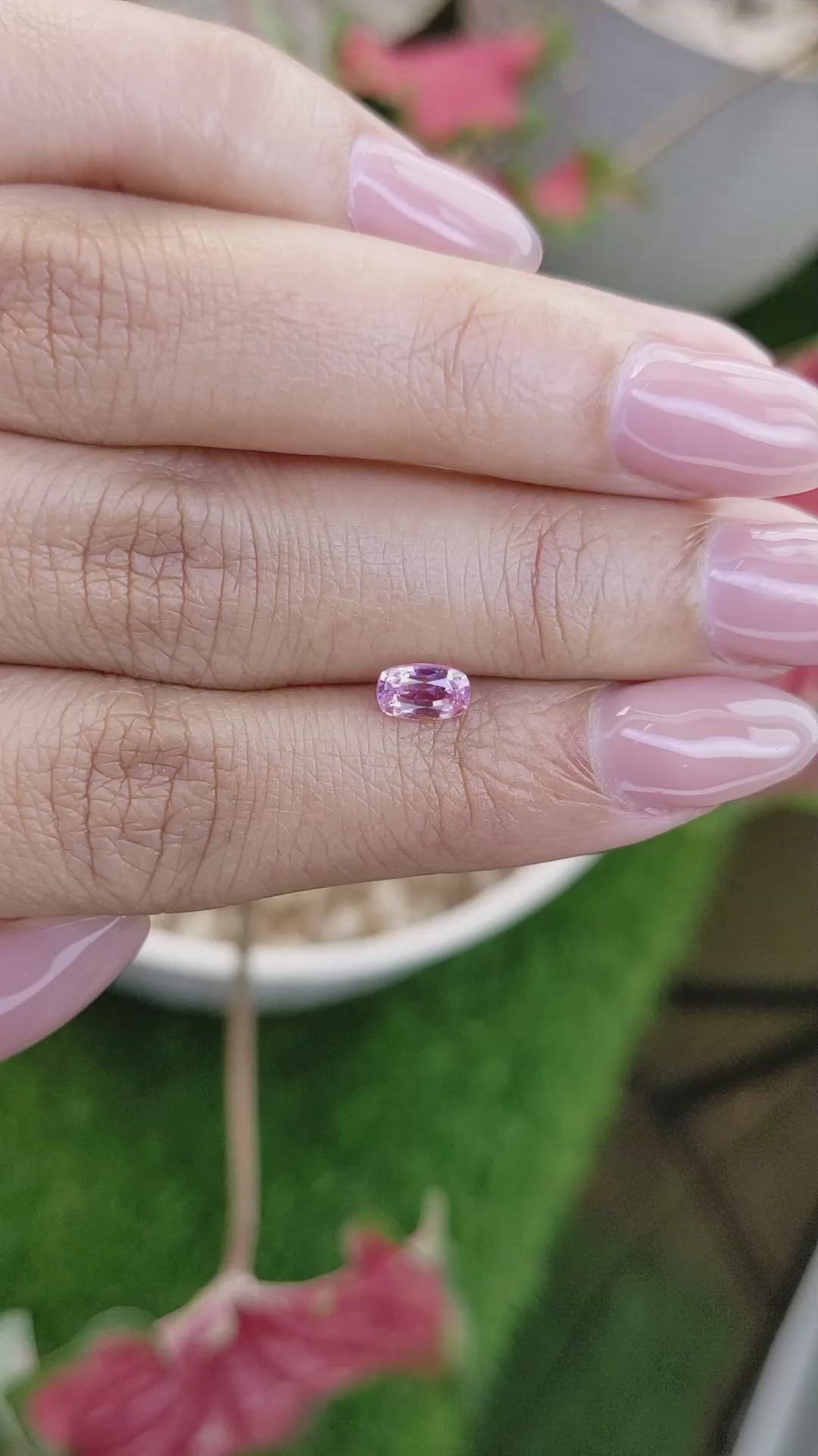 0.78 Ct. Purplish Pink Sapphire from Tanzania Size Video