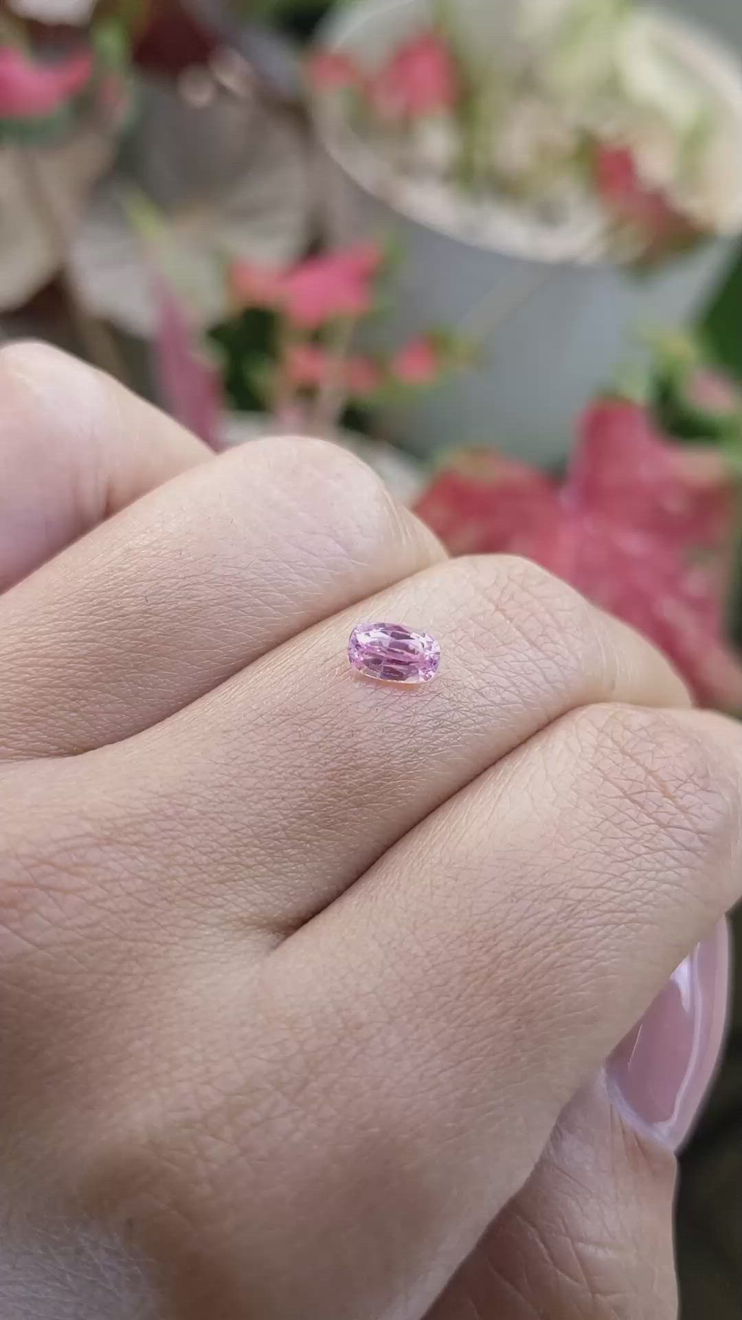 0.78 Ct. Purplish Pink Sapphire from Tanzania Size Video