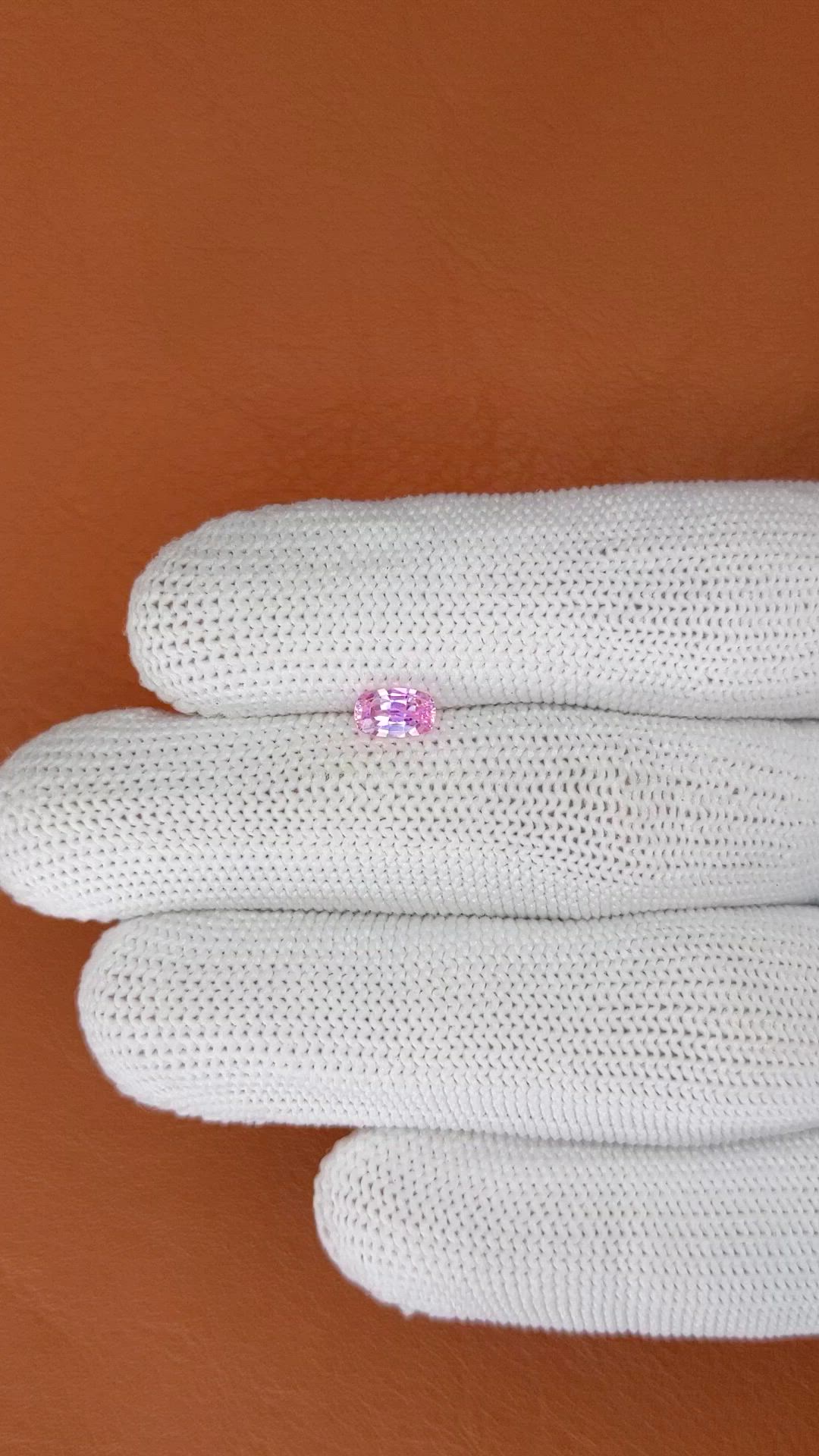 0.78 Ct. Purplish Pink Sapphire from Tanzania Size Video