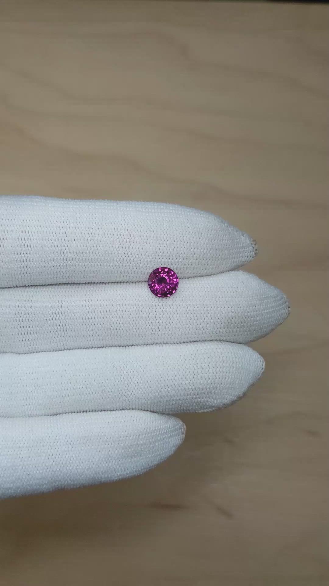 1.24 Ct. Purplish Pink Sapphire from Madagascar Size Video