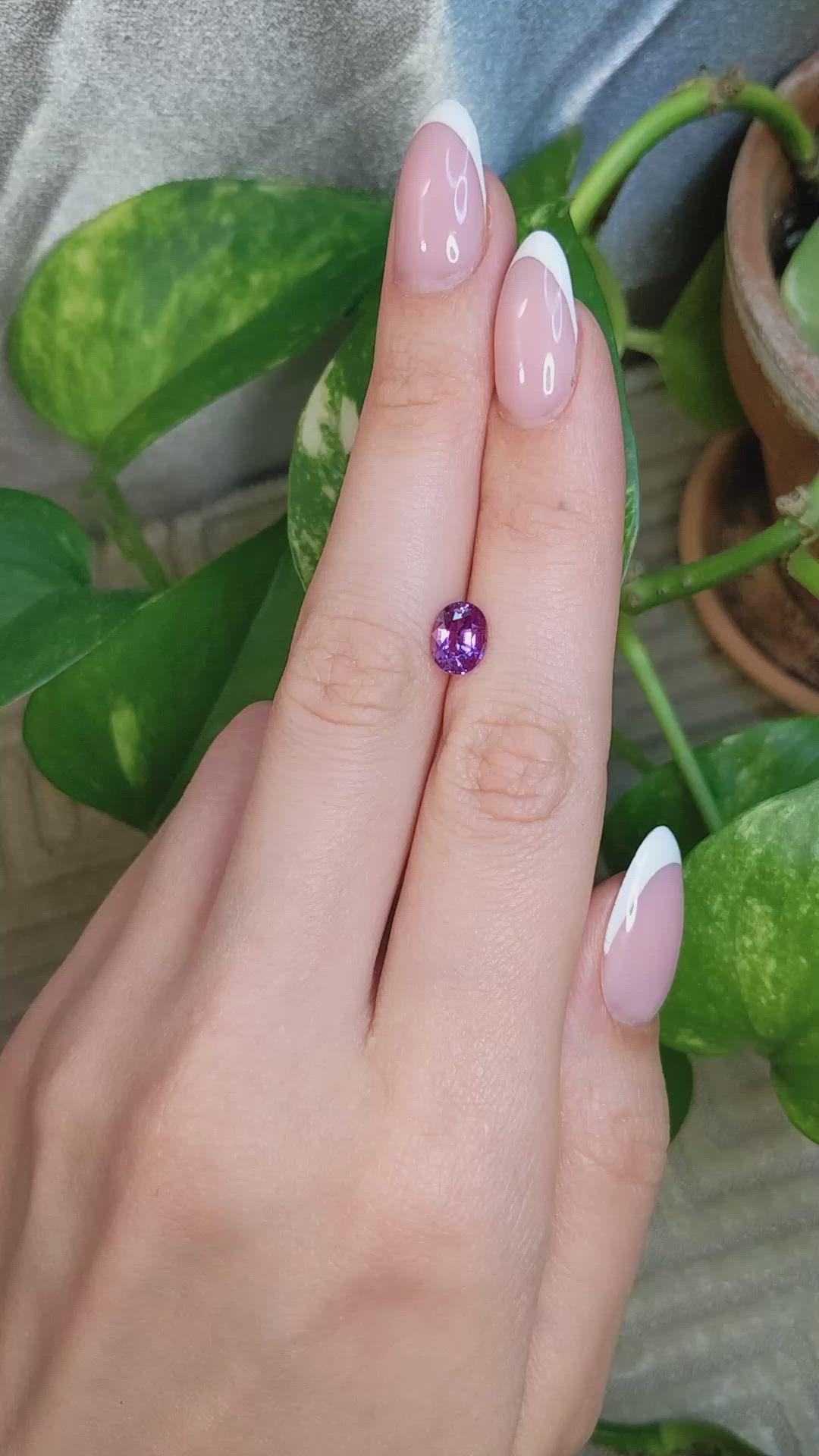 1.56 Ct. Pinkish Purple Sapphire from Madagascar Size Video