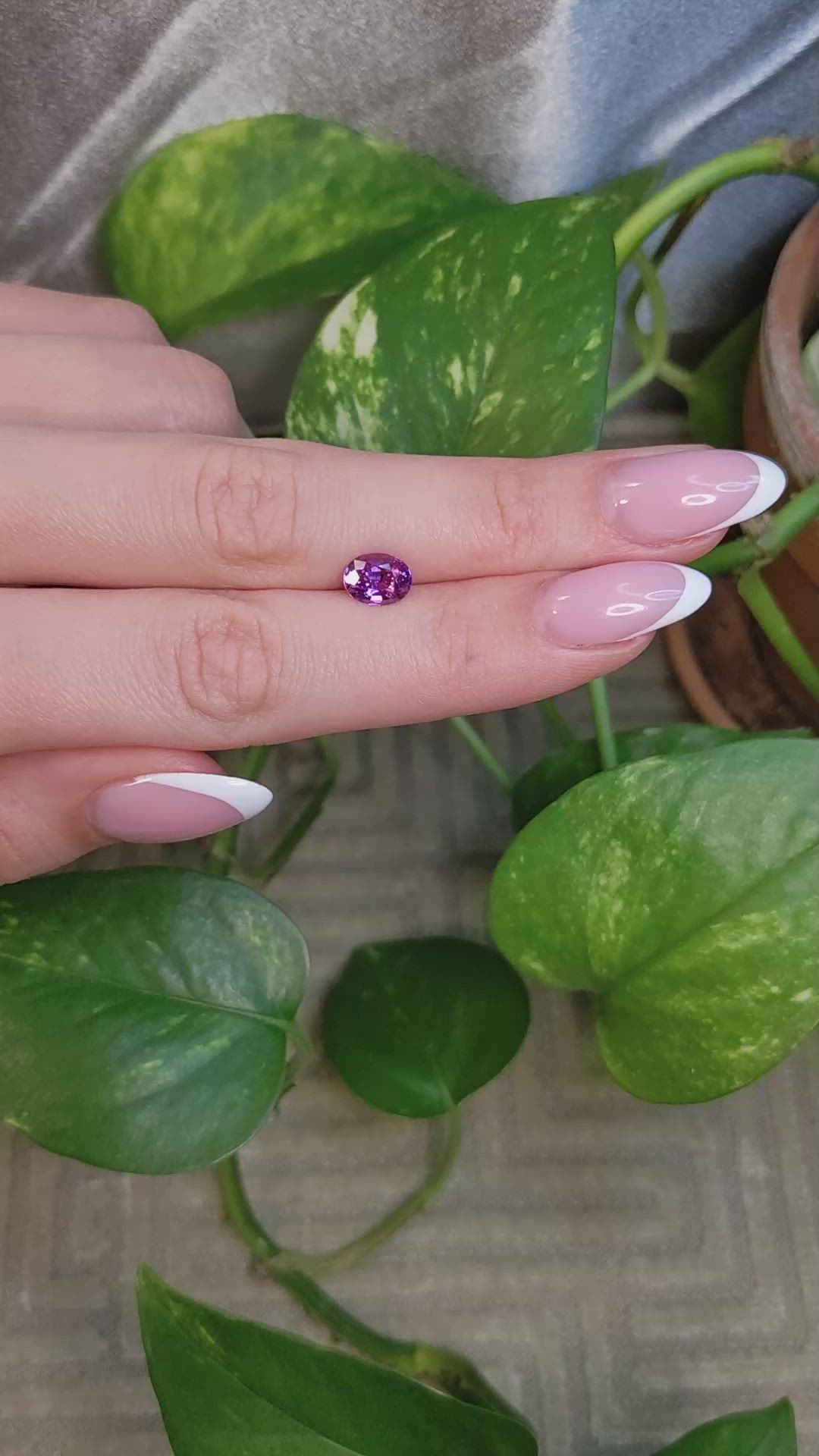 1.56 Ct. Pinkish Purple Sapphire from Madagascar Size Video