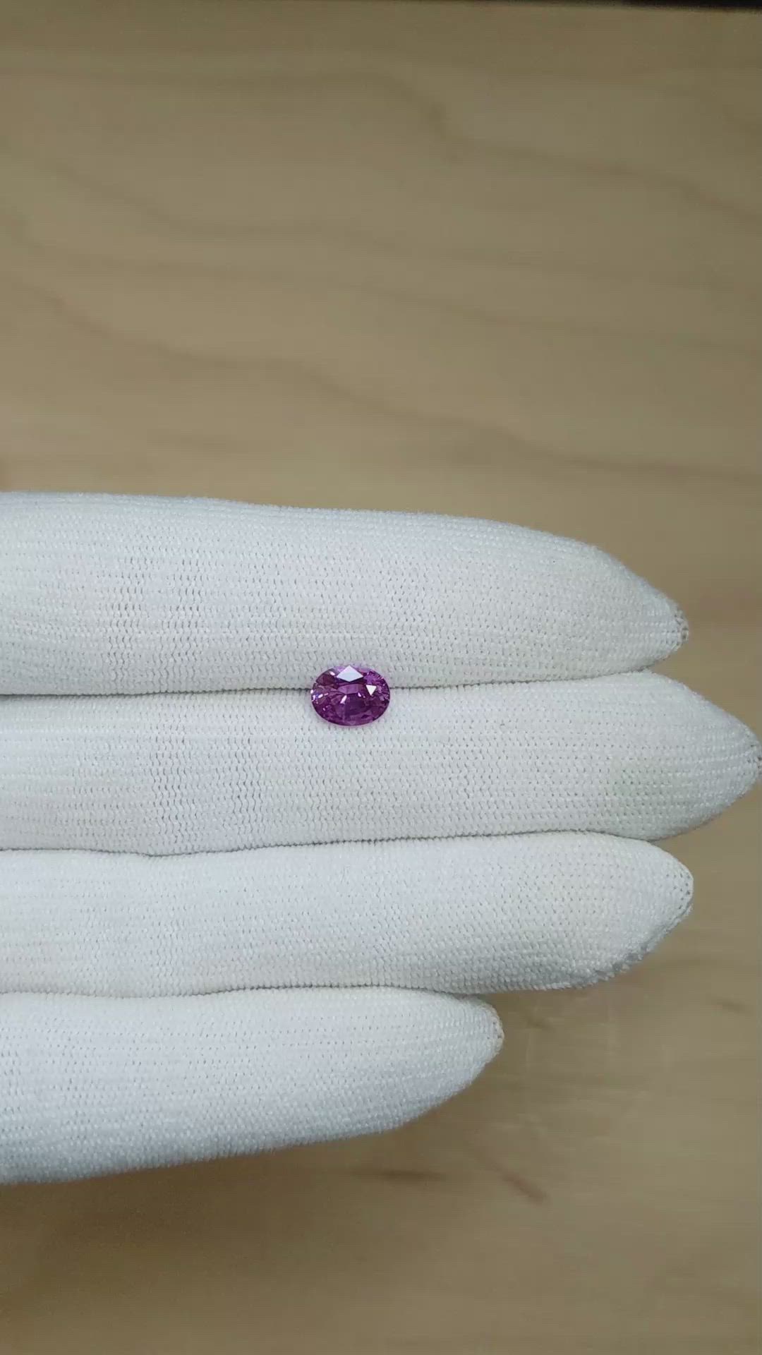 1.56 Ct. Pinkish Purple Sapphire from Madagascar Size Video