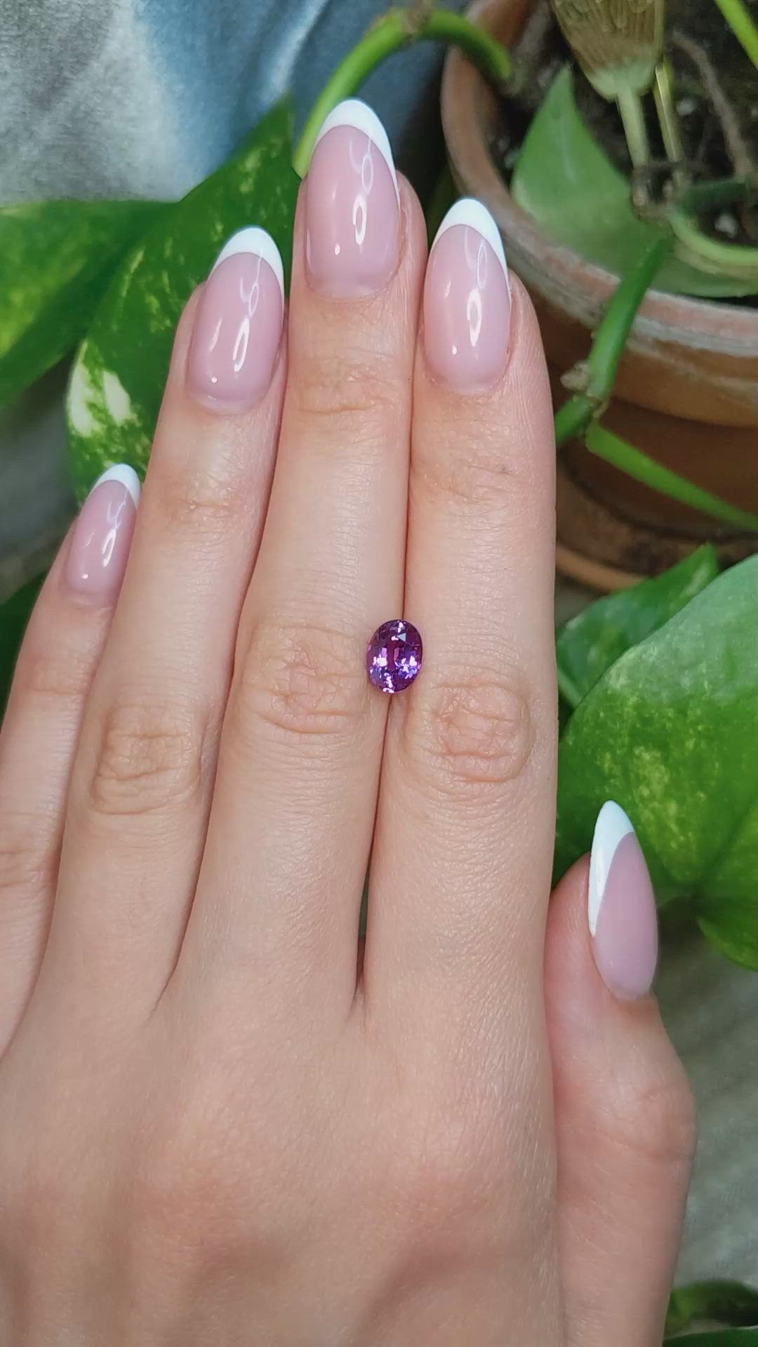 1.56 Ct. Pinkish Purple Sapphire from Madagascar Size Video