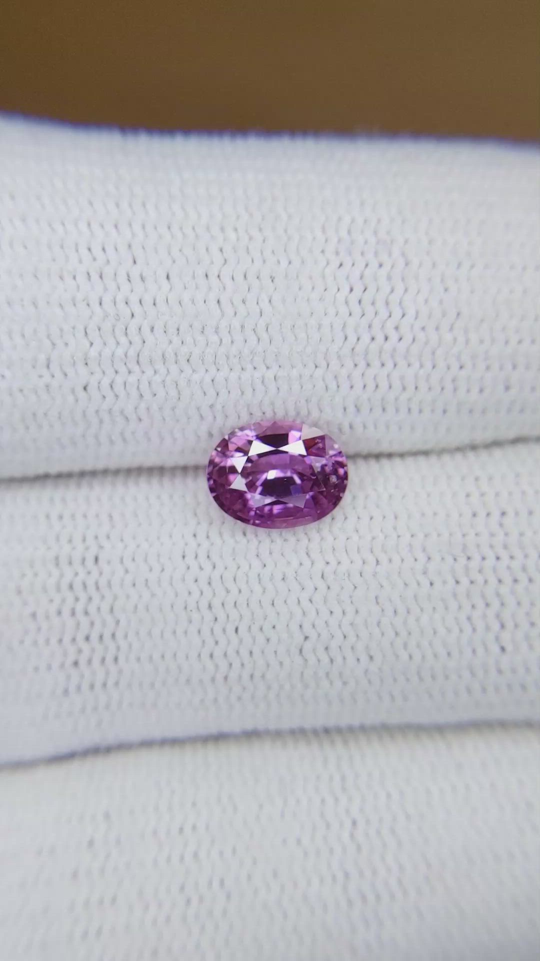1.56 Ct. Pinkish Purple Sapphire from Madagascar Size Video