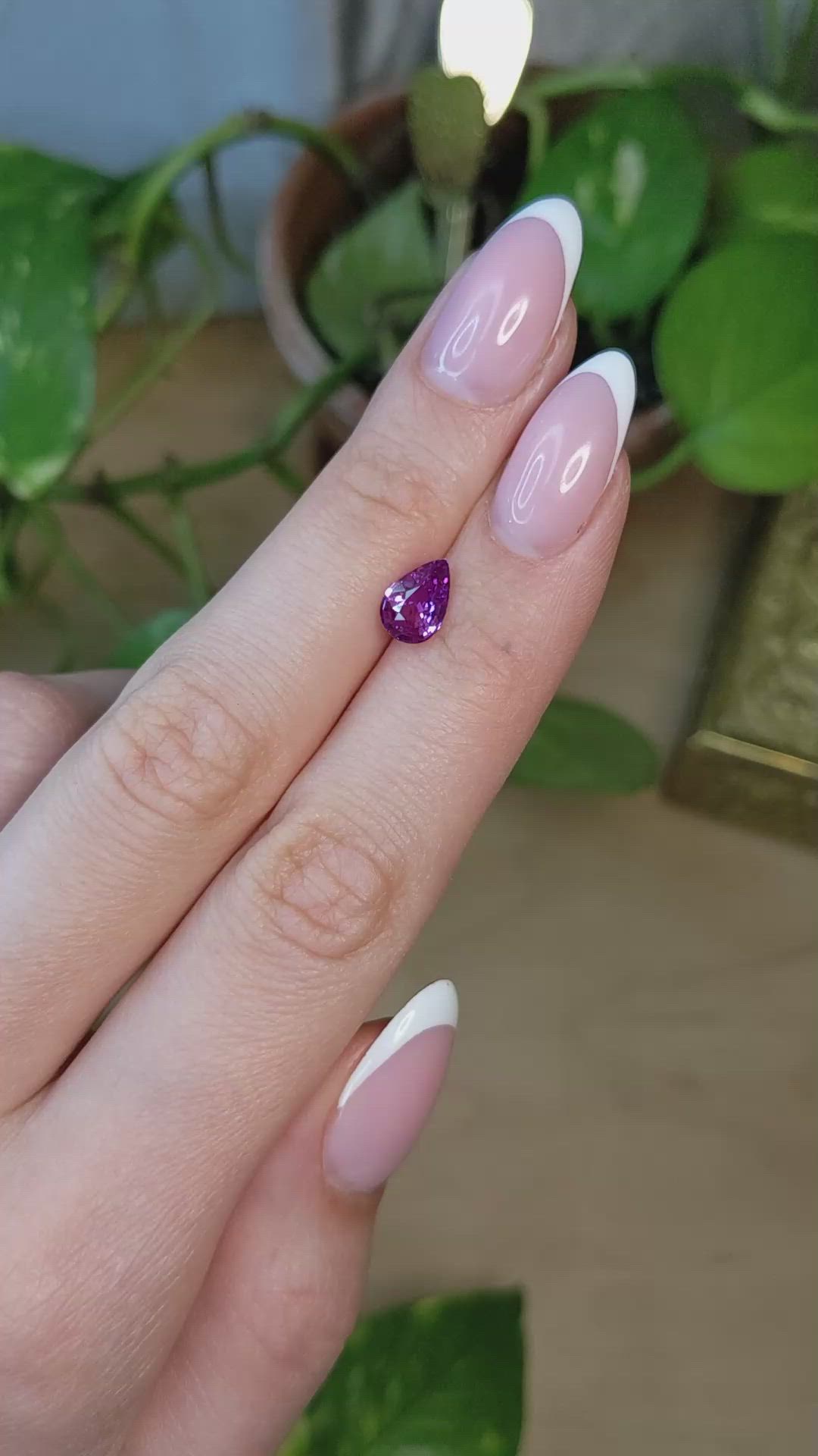 1.54 Ct. Pinkish Purple Sapphire from Madagascar Size Video