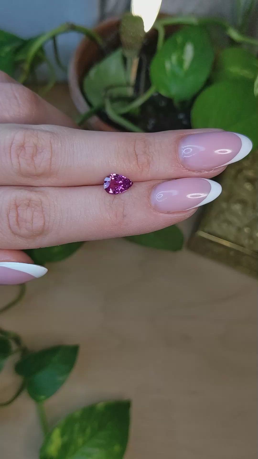 1.54 Ct. Pinkish Purple Sapphire from Madagascar Size Video