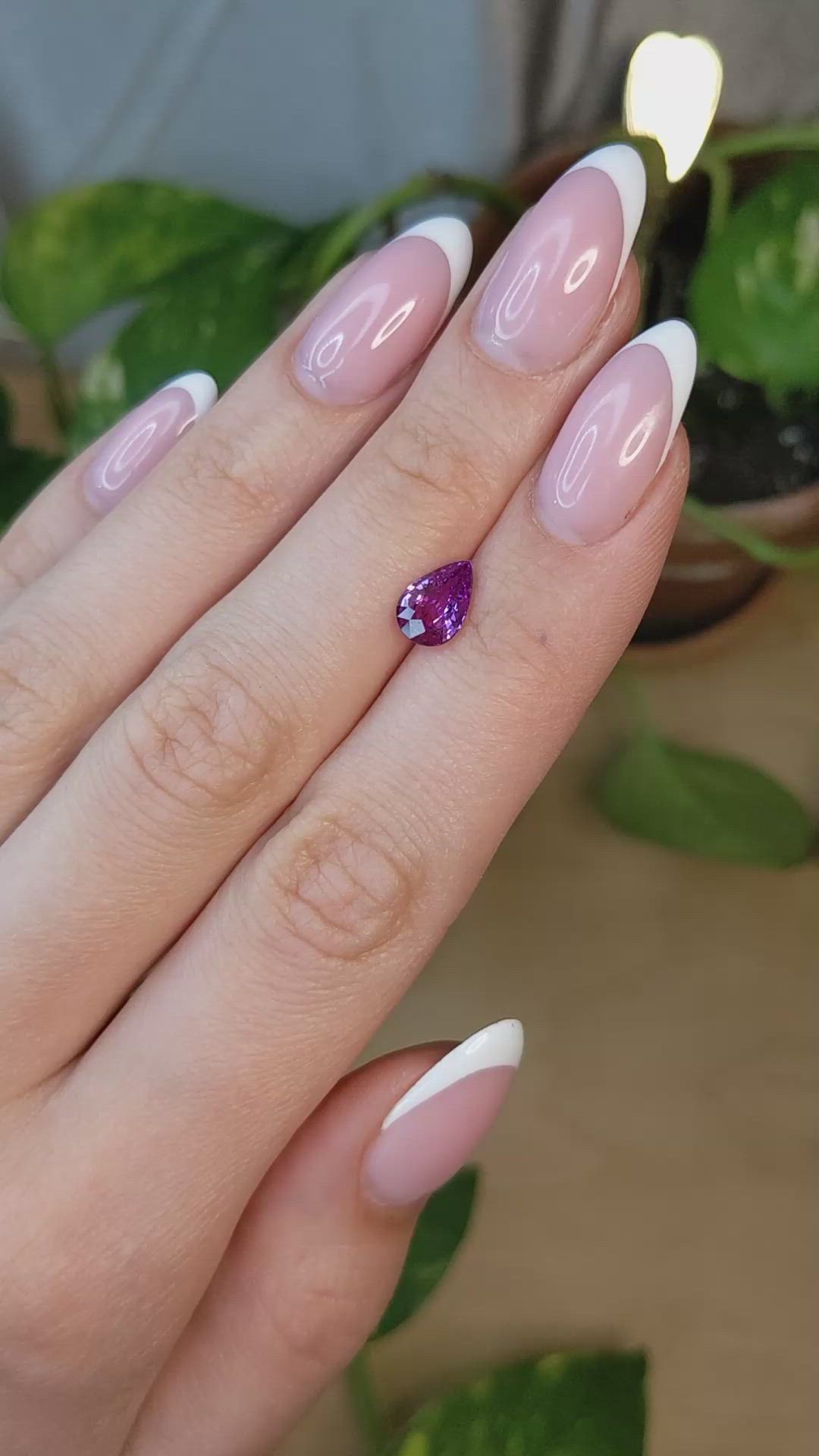 1.54 Ct. Pinkish Purple Sapphire from Madagascar Size Video