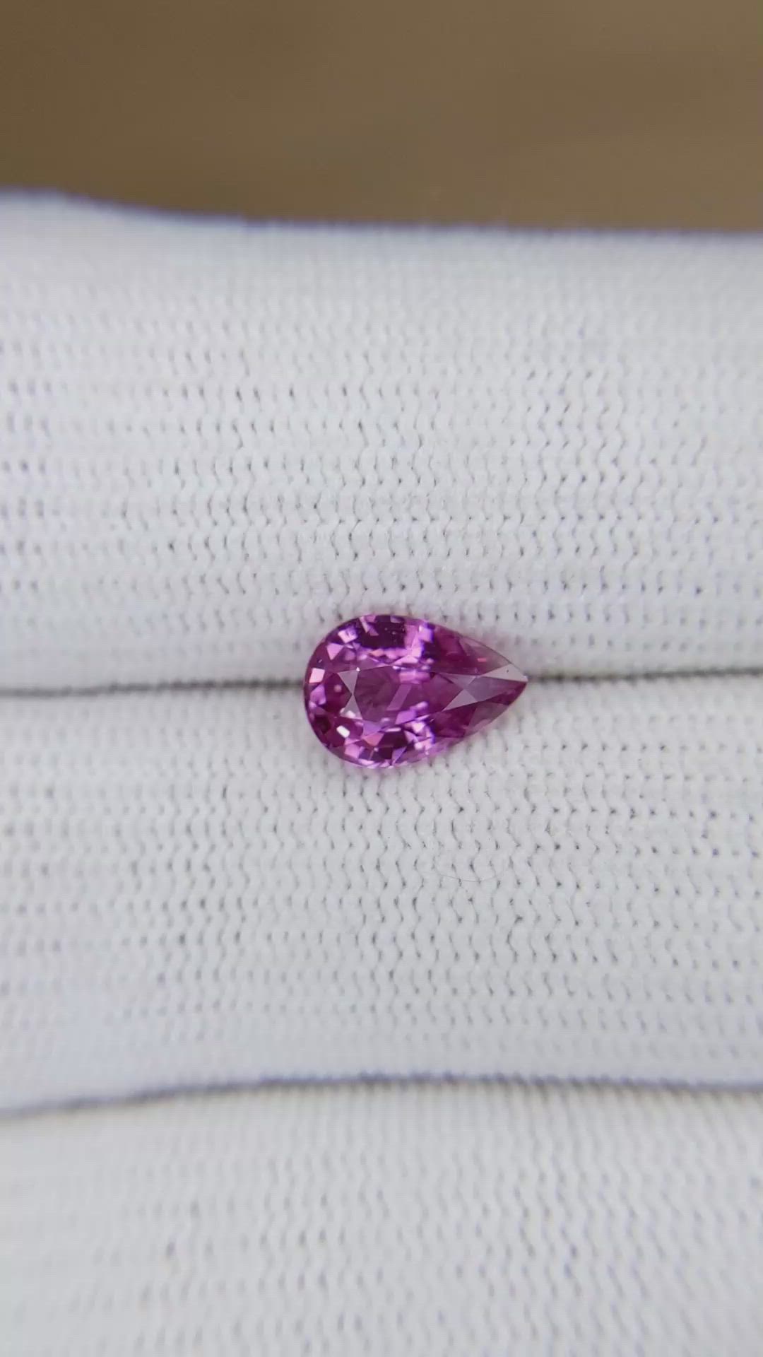 1.54 Ct. Pinkish Purple Sapphire from Madagascar Size Video