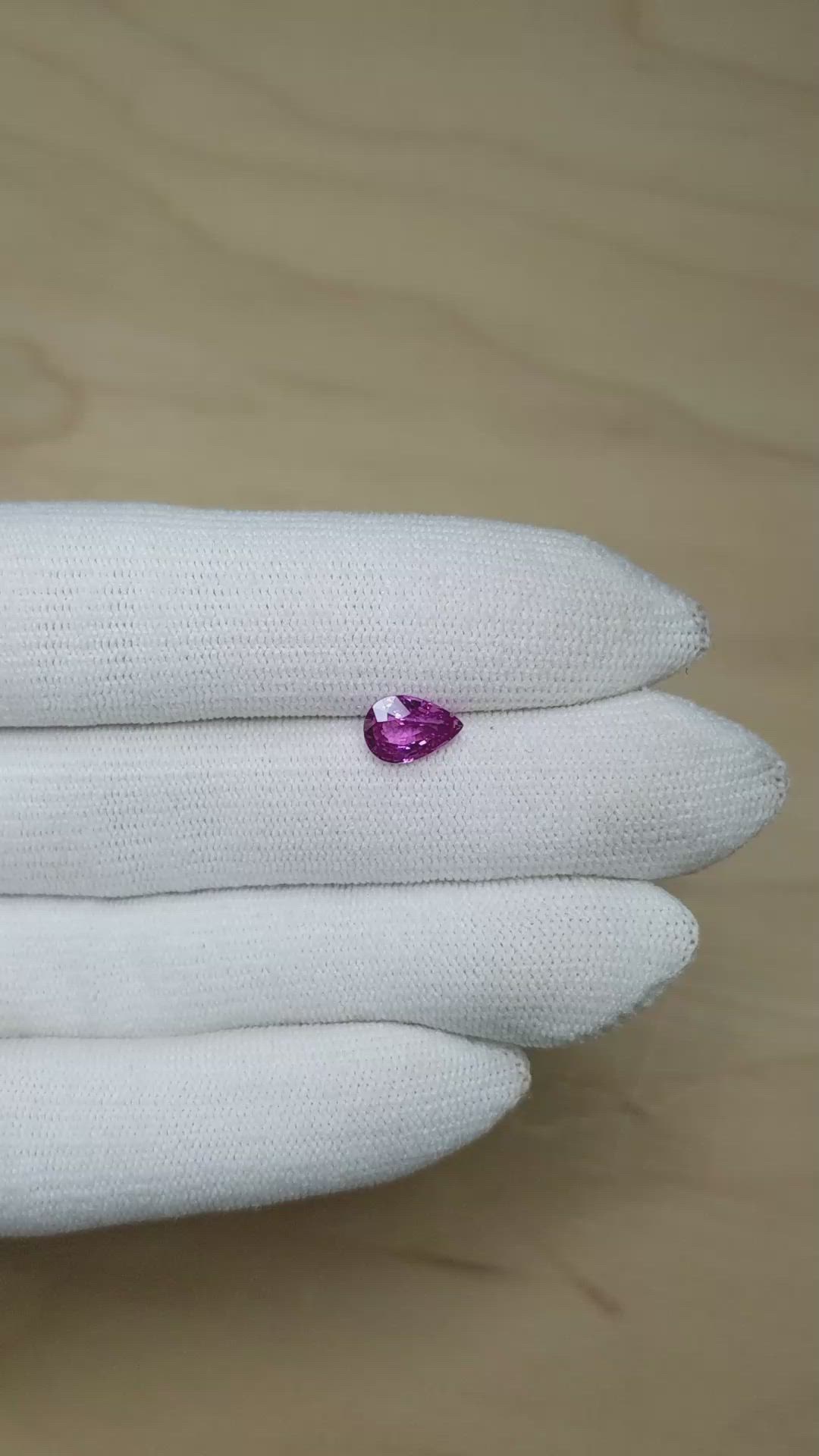 1.54 Ct. Pinkish Purple Sapphire from Madagascar Size Video