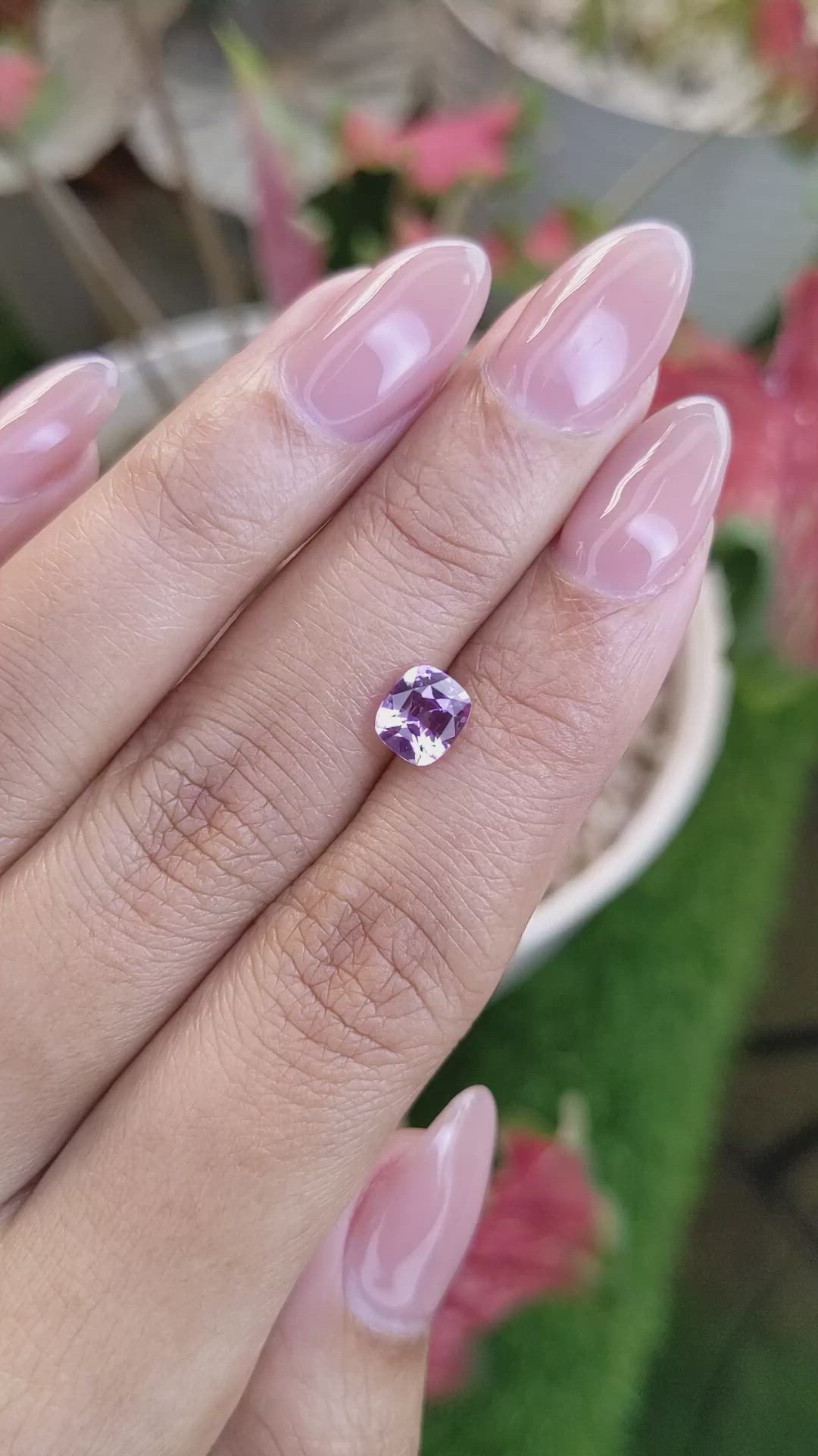 1.56 Ct. Pinkish Purple Sapphire from Ceylon (Sri Lanka) Size Video