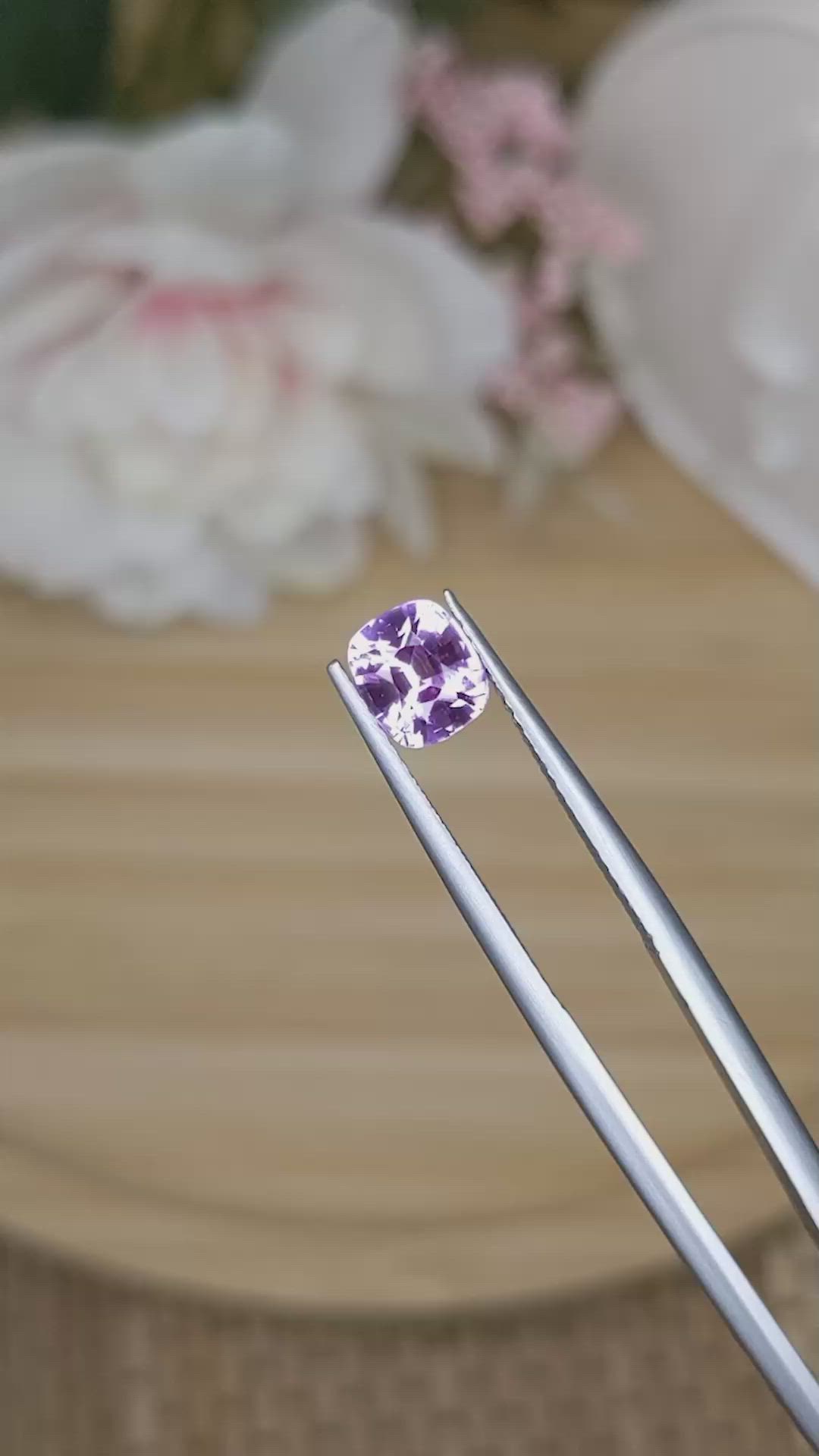 1.56 Ct. Pinkish Purple Sapphire from Ceylon (Sri Lanka) Size Video
