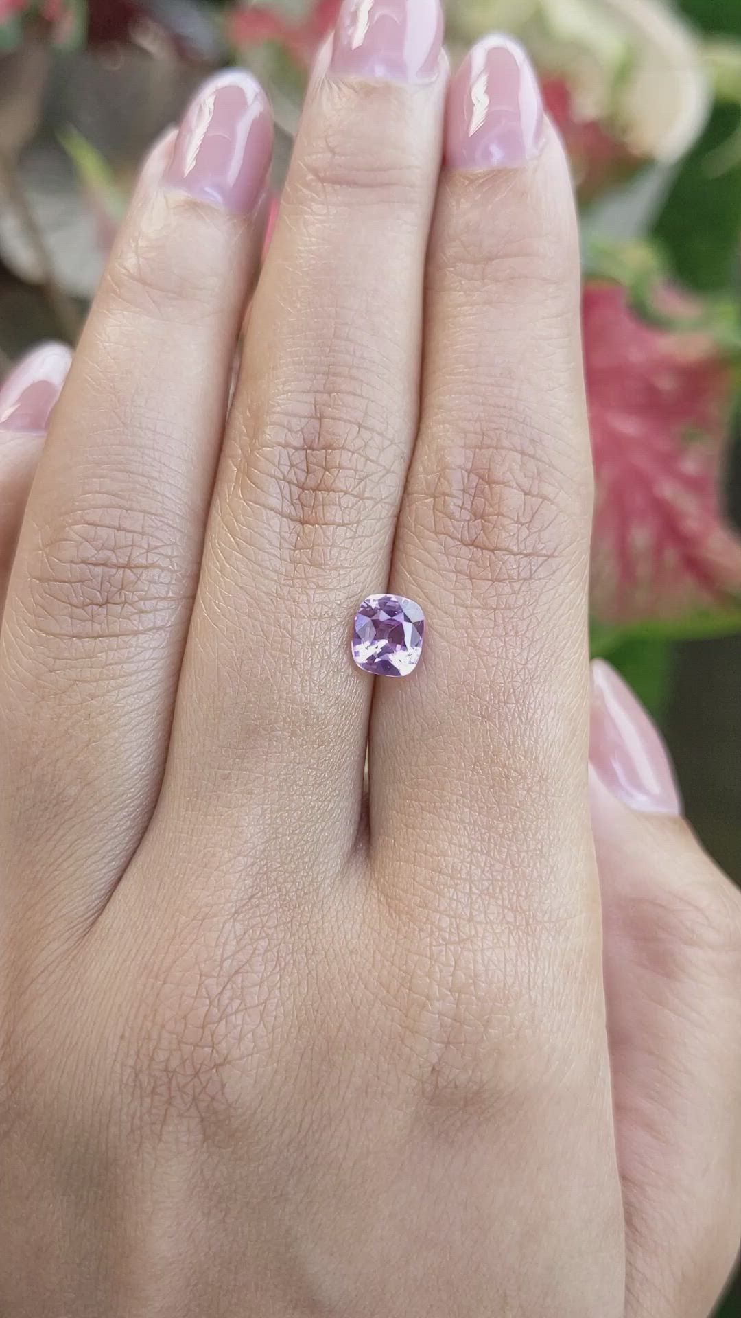 1.56 Ct. Pinkish Purple Sapphire from Ceylon (Sri Lanka) Size Video