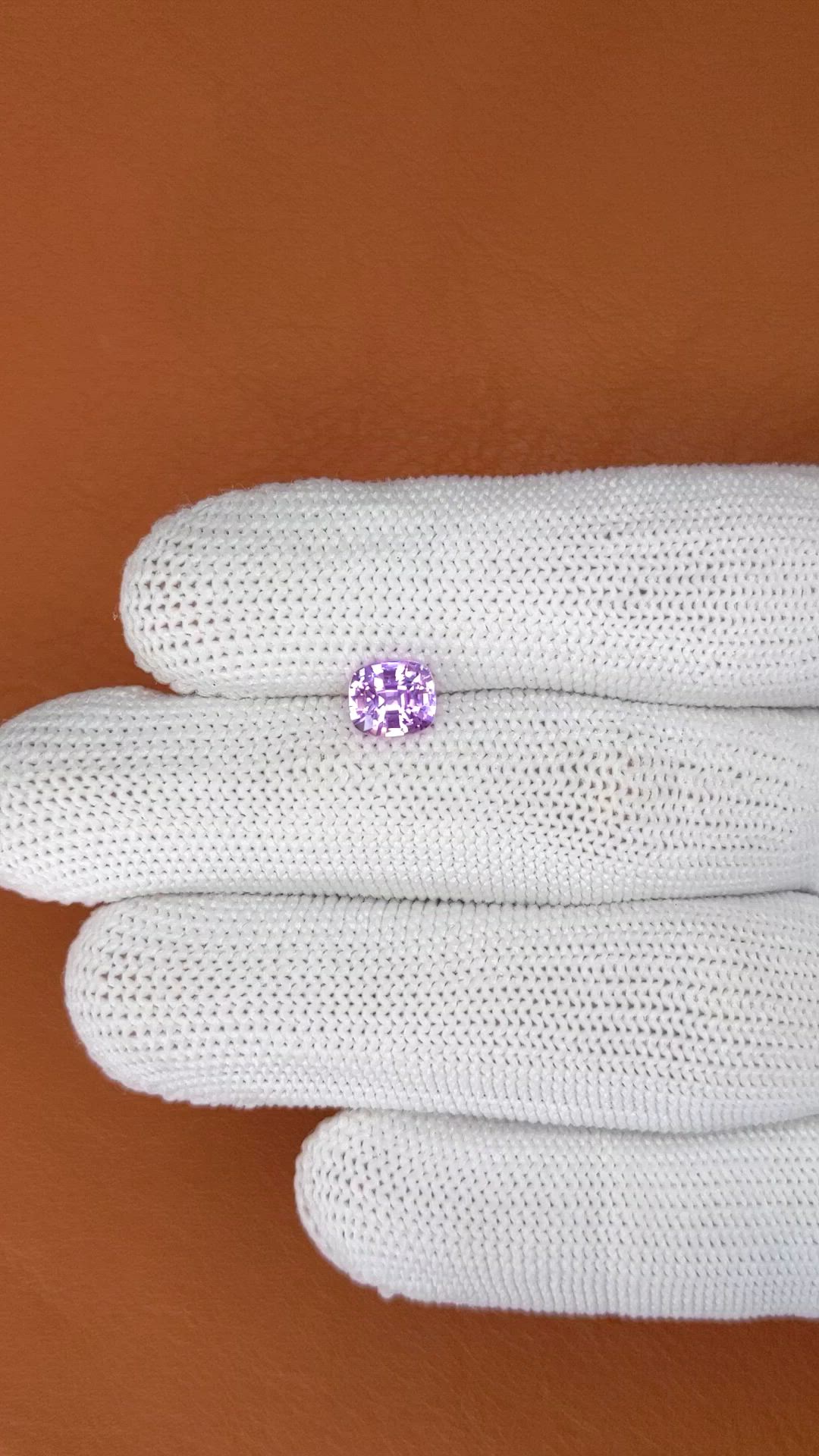 1.56 Ct. Pinkish Purple Sapphire from Ceylon (Sri Lanka) Size Video