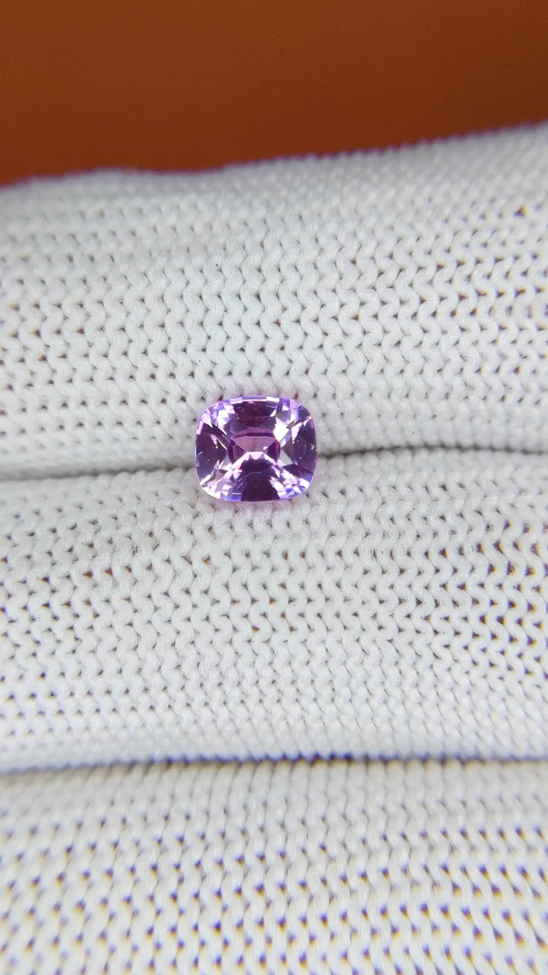1.56 Ct. Pinkish Purple Sapphire from Ceylon (Sri Lanka) Size Video