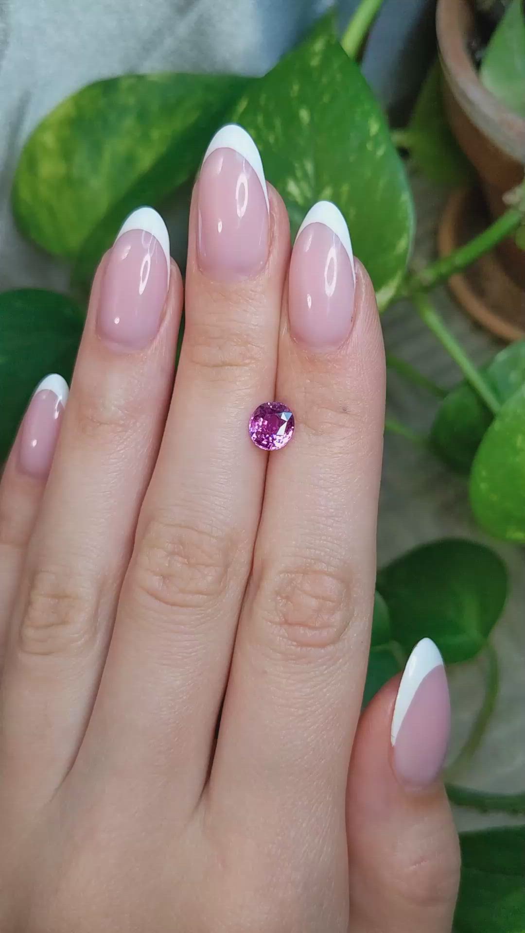 1.42 Ct. Purplish Pink Sapphire from Madagascar Size Video