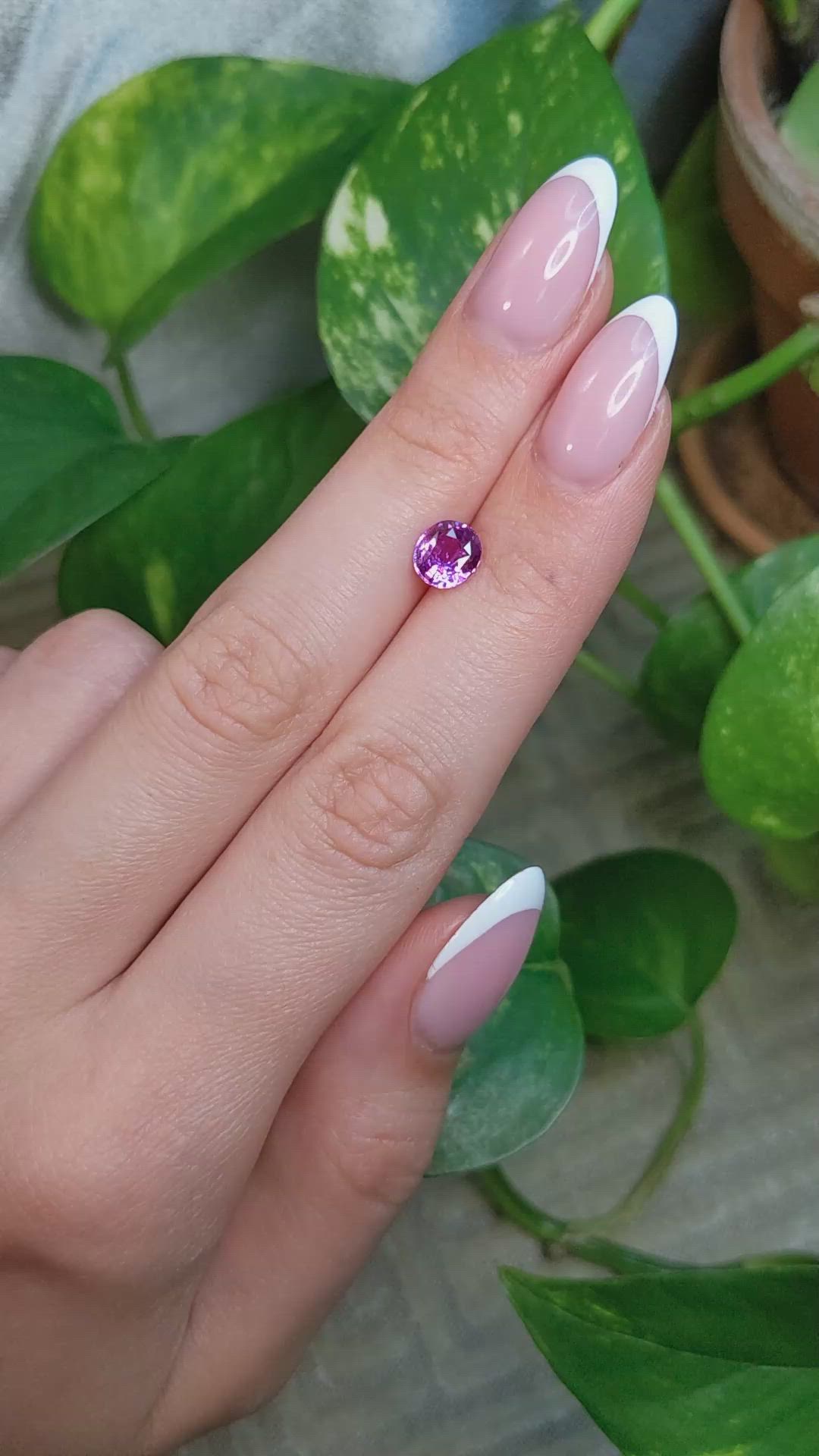 1.42 Ct. Purplish Pink Sapphire from Madagascar Size Video