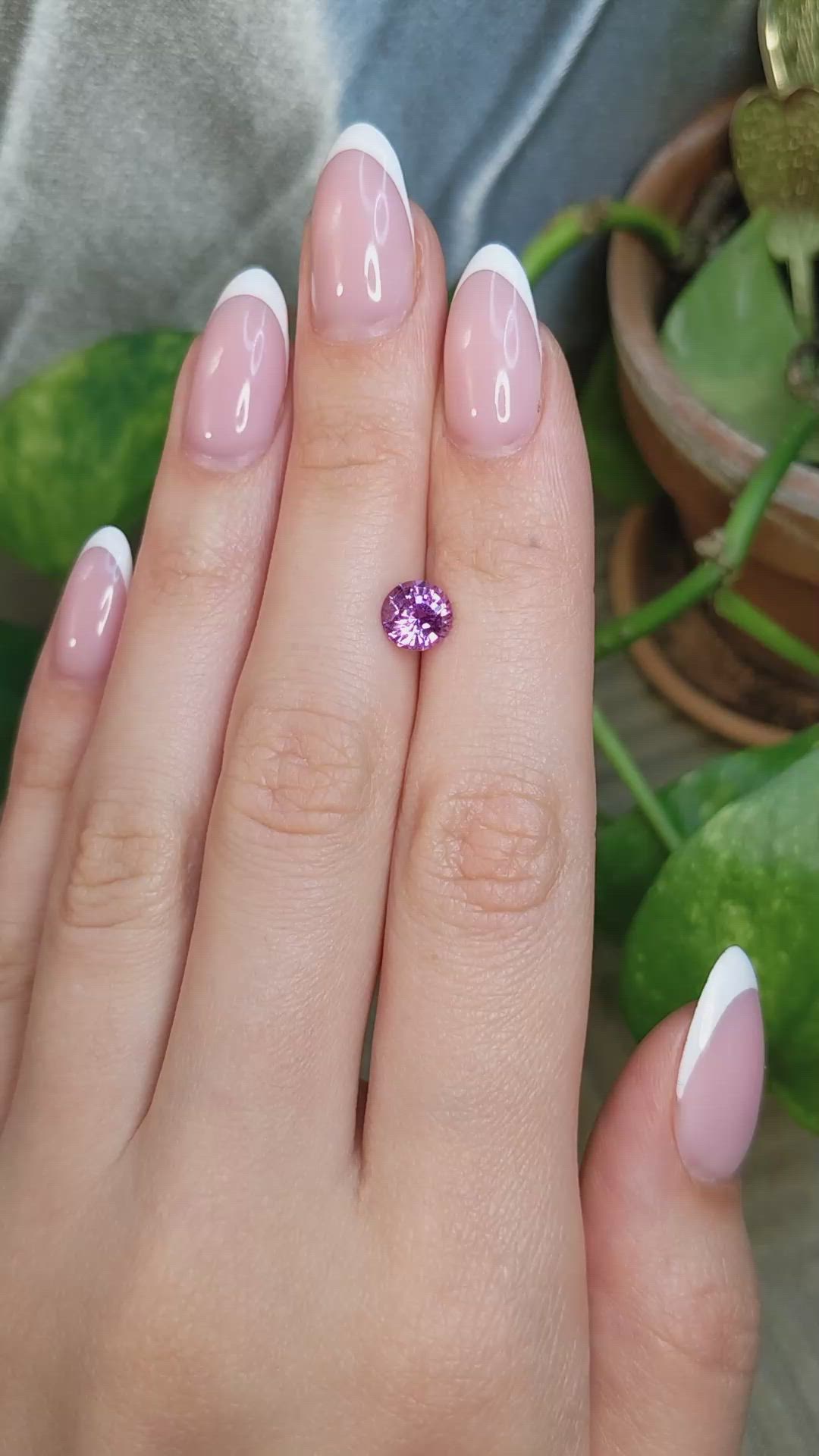 1.54 Ct. Pinkish Purple Sapphire from Madagascar Size Video
