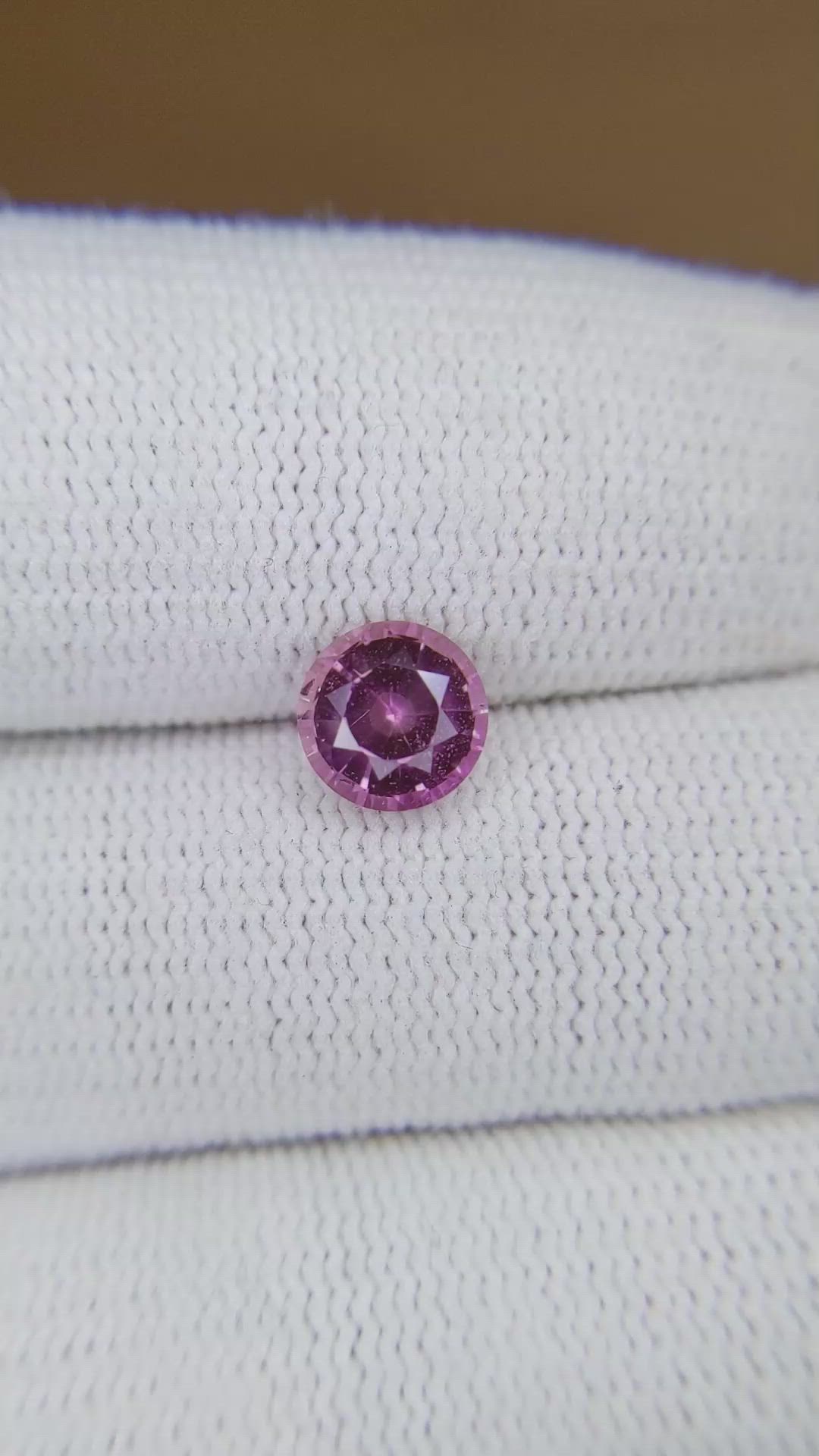 1.54 Ct. Pinkish Purple Sapphire from Madagascar Size Video