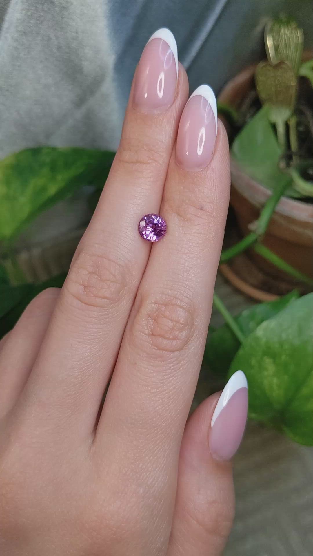 1.54 Ct. Pinkish Purple Sapphire from Madagascar Size Video