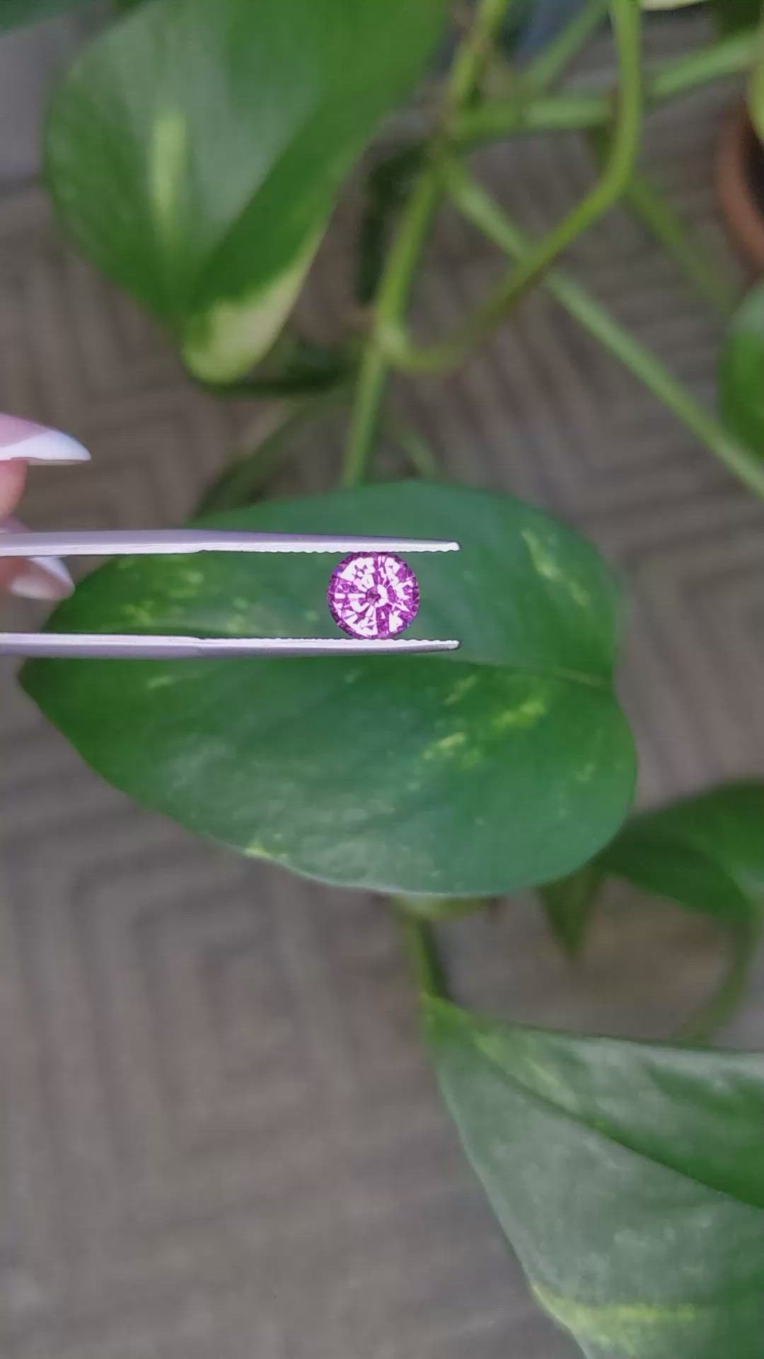 1.54 Ct. Pinkish Purple Sapphire from Madagascar Size Video