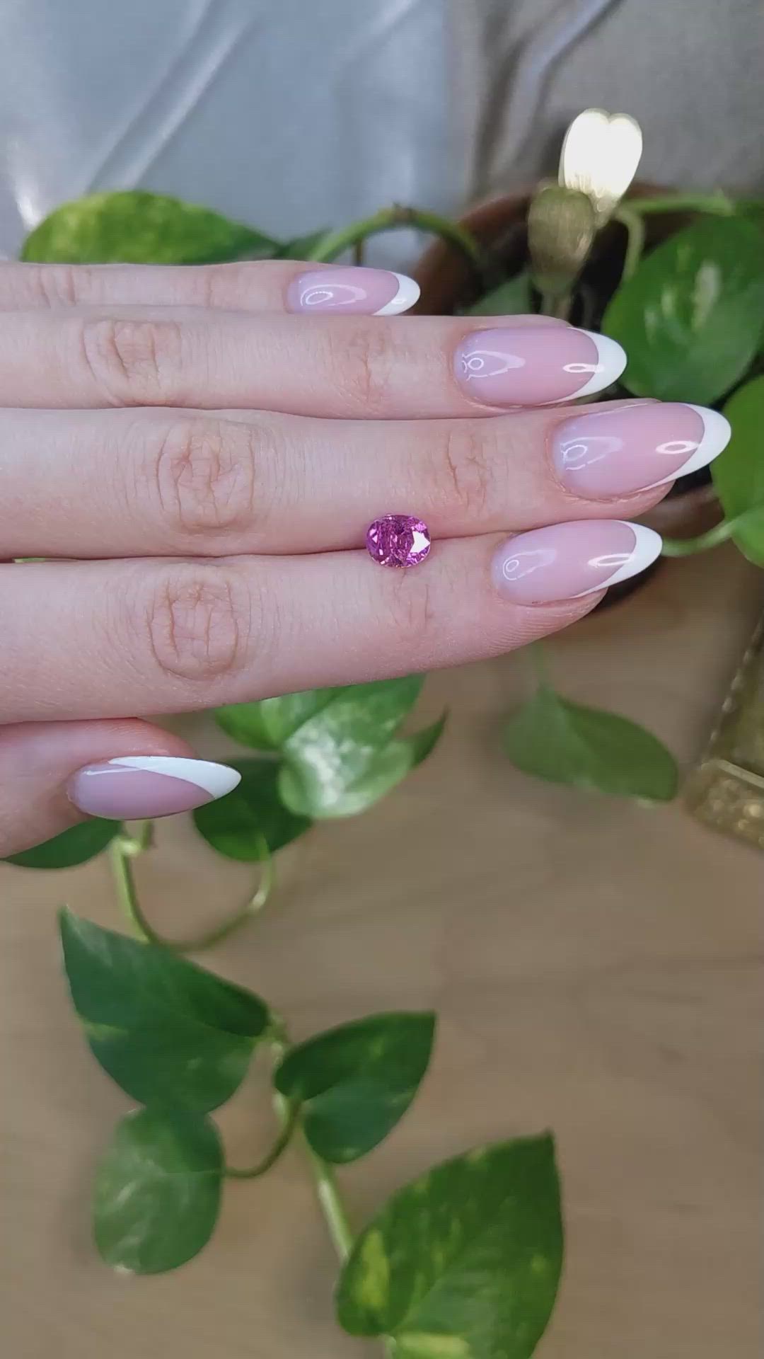 1.56 Ct. Purplish Pink Sapphire from Madagascar Size Video