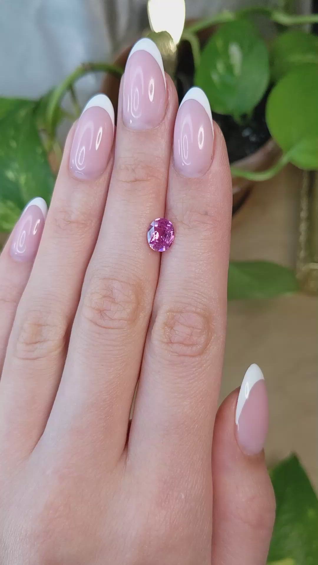 1.56 Ct. Purplish Pink Sapphire from Madagascar Size Video
