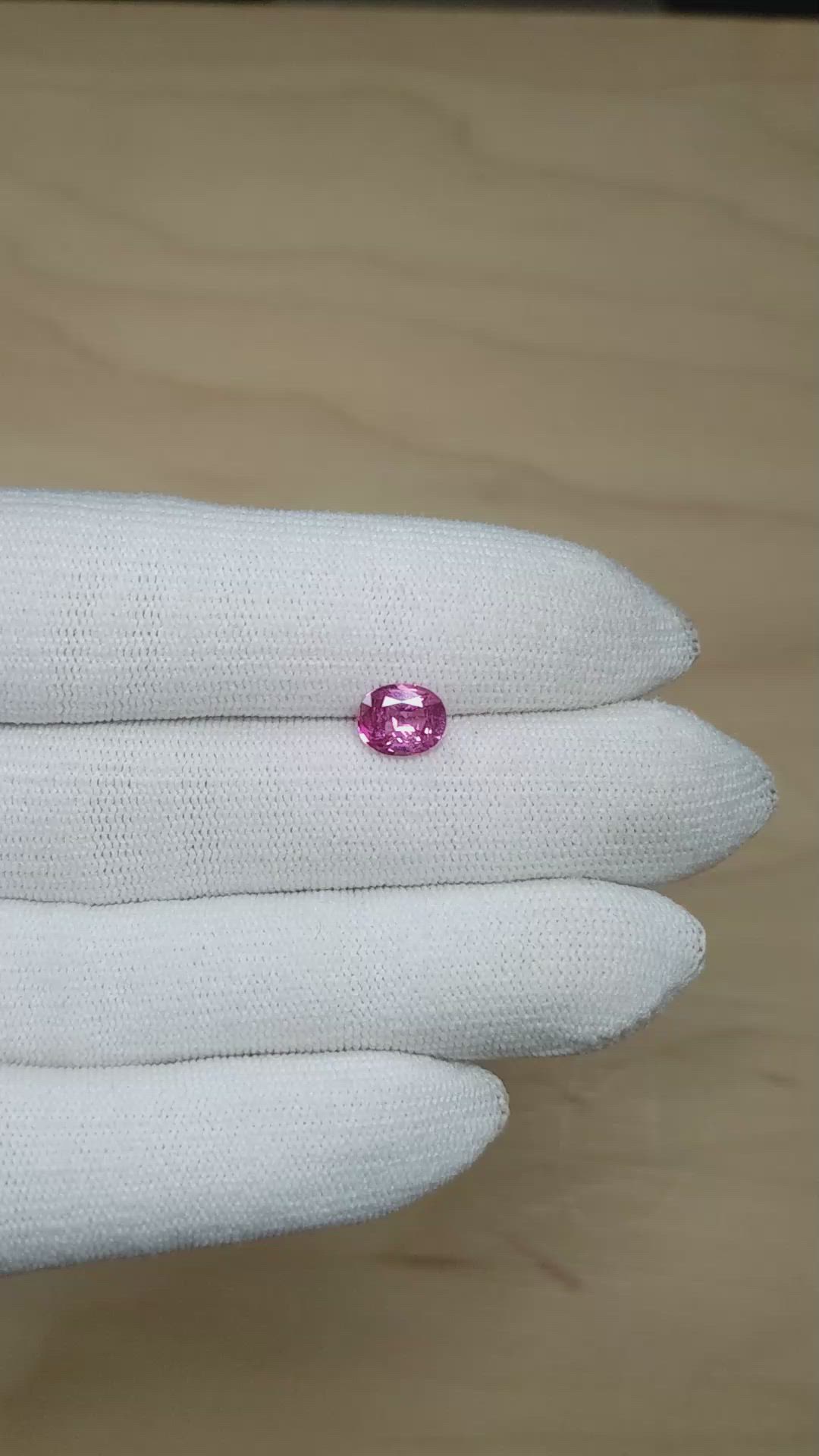 1.56 Ct. Purplish Pink Sapphire from Madagascar Size Video