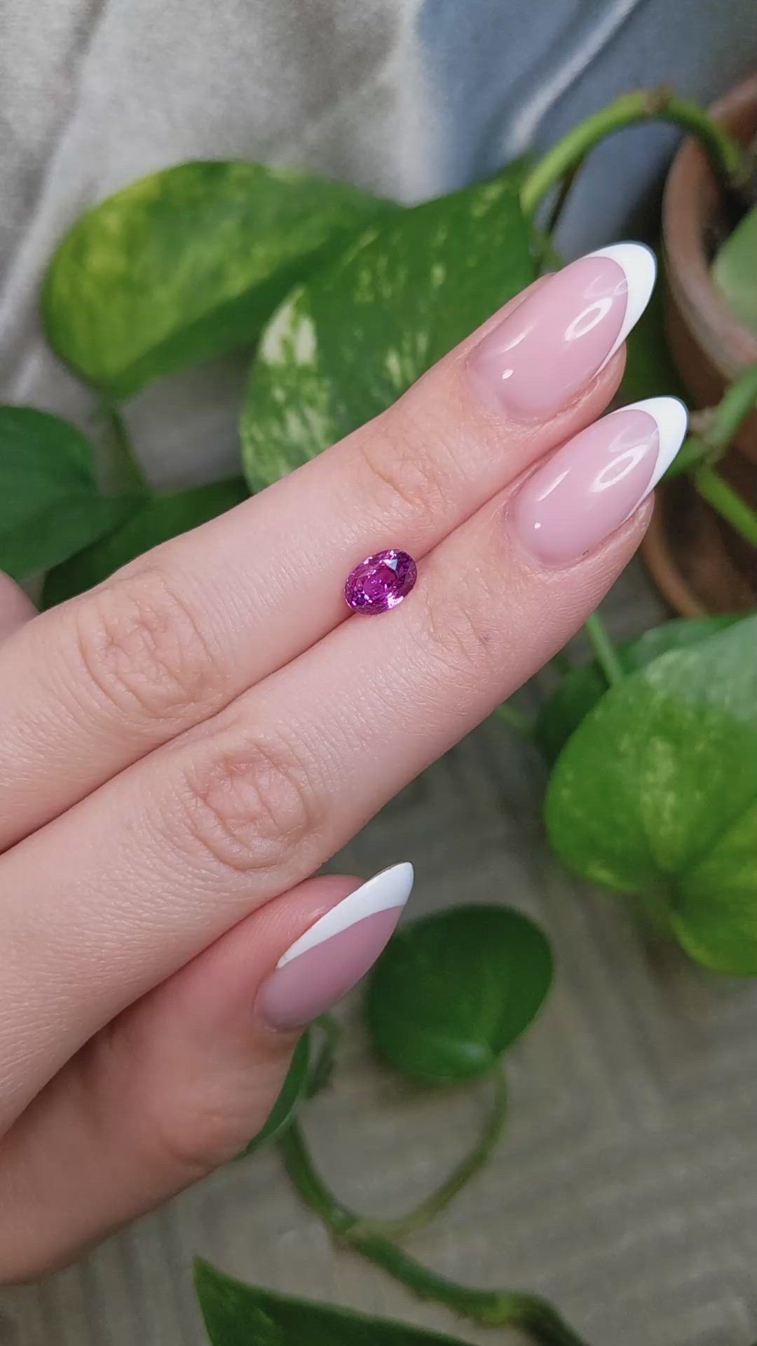 1.53 Ct. Purplish Pink Sapphire from Madagascar Size Video