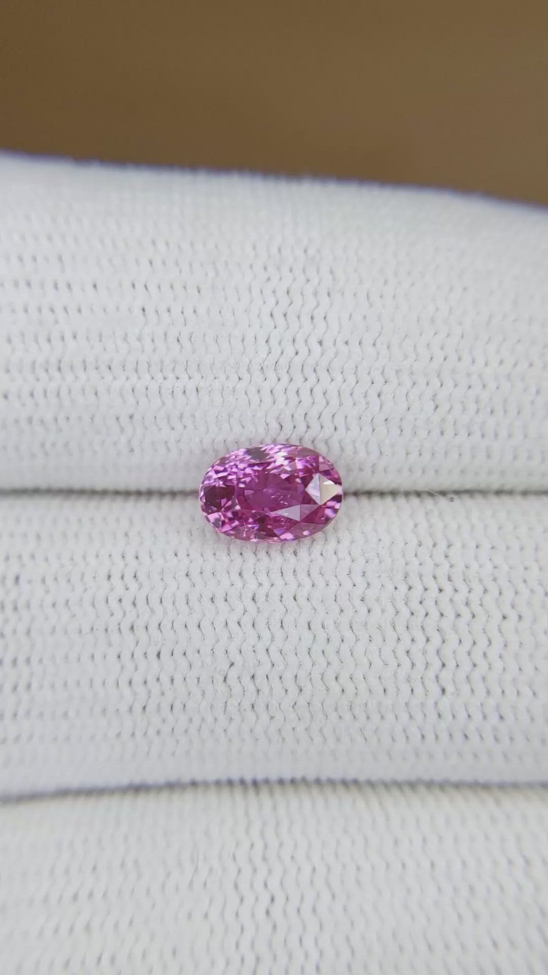 1.53 Ct. Purplish Pink Sapphire from Madagascar Size Video
