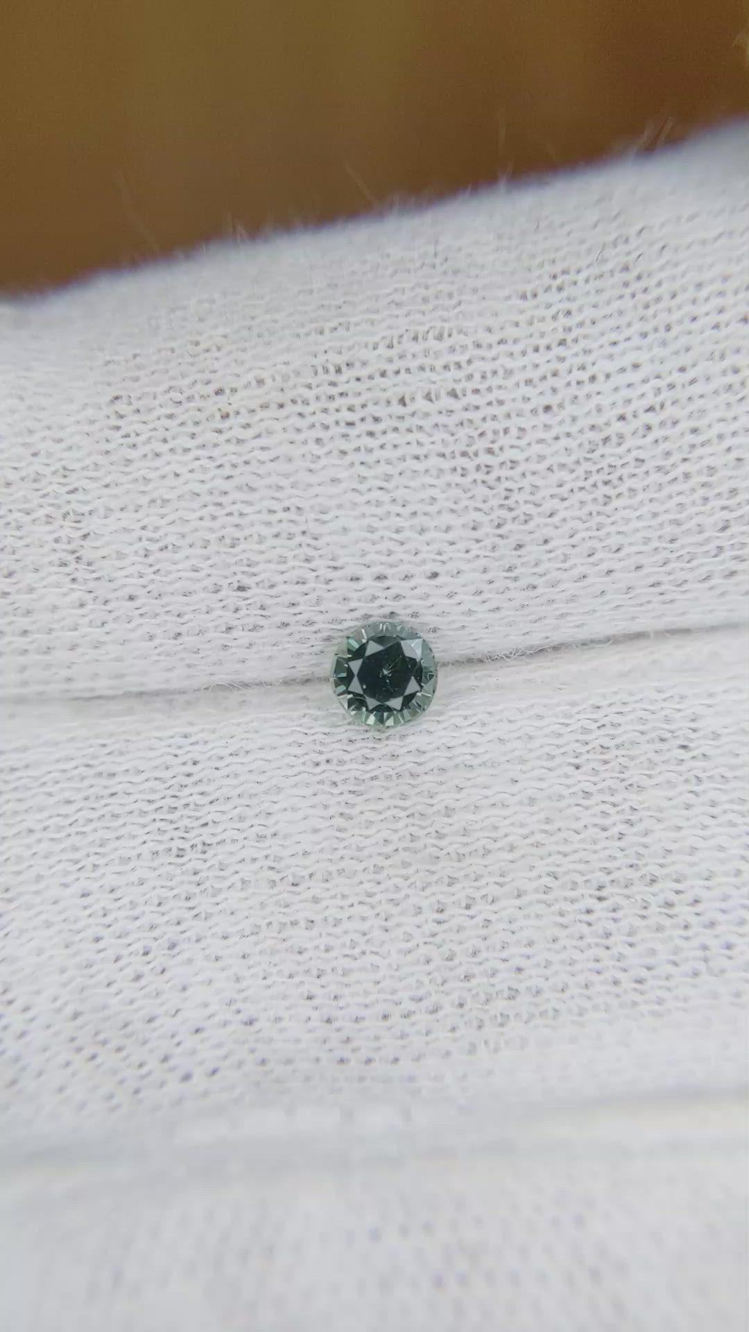 0.34 Ct. Bluish Green Sapphire from Ceylon (Sri Lanka) Size Video