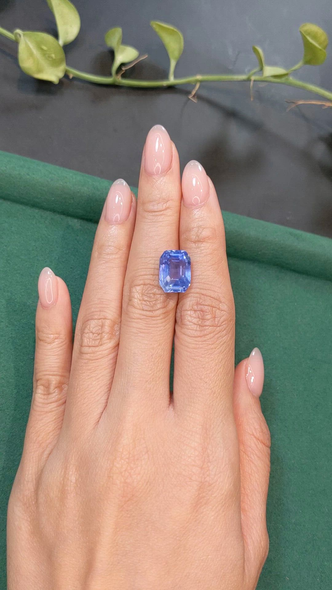 10.50 Ct. Blue Sapphire from Ceylon (Sri Lanka) Size Video