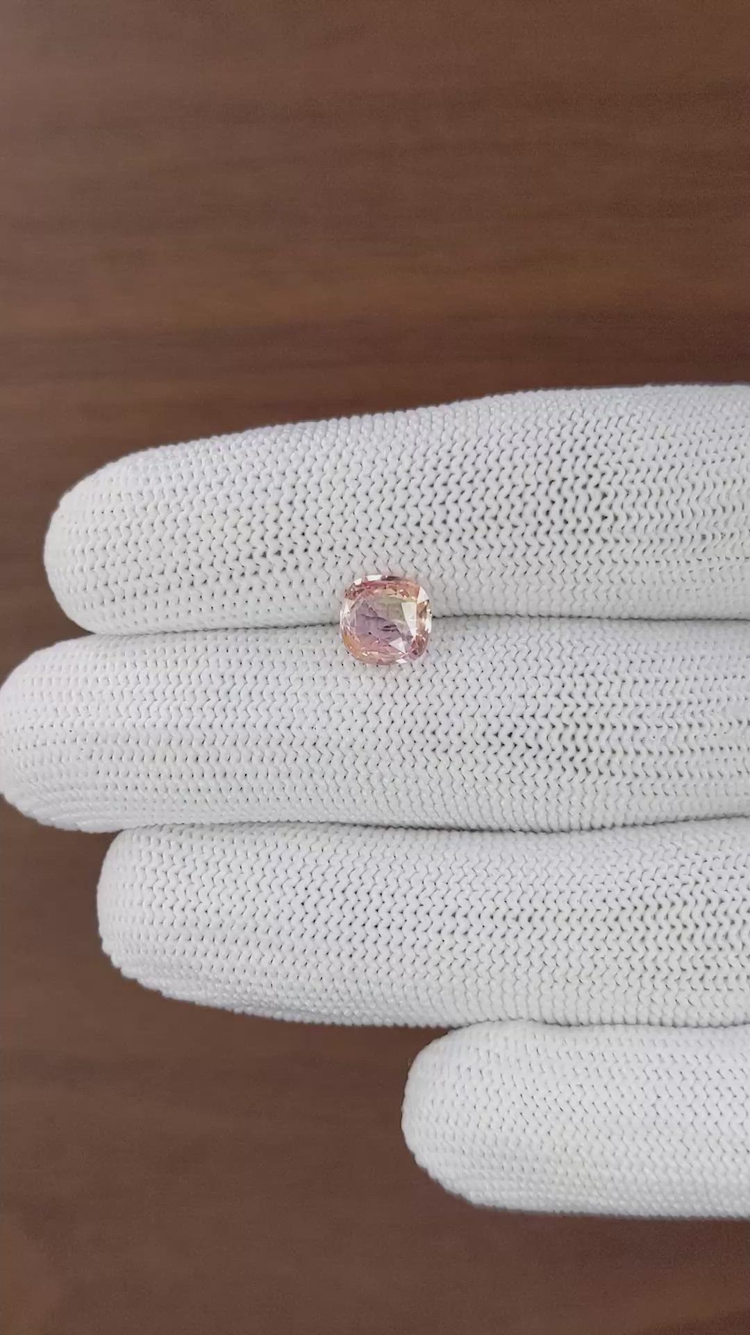 2.01 Ct. Padparadscha Sapphire from Ceylon (Sri Lanka) Size Video