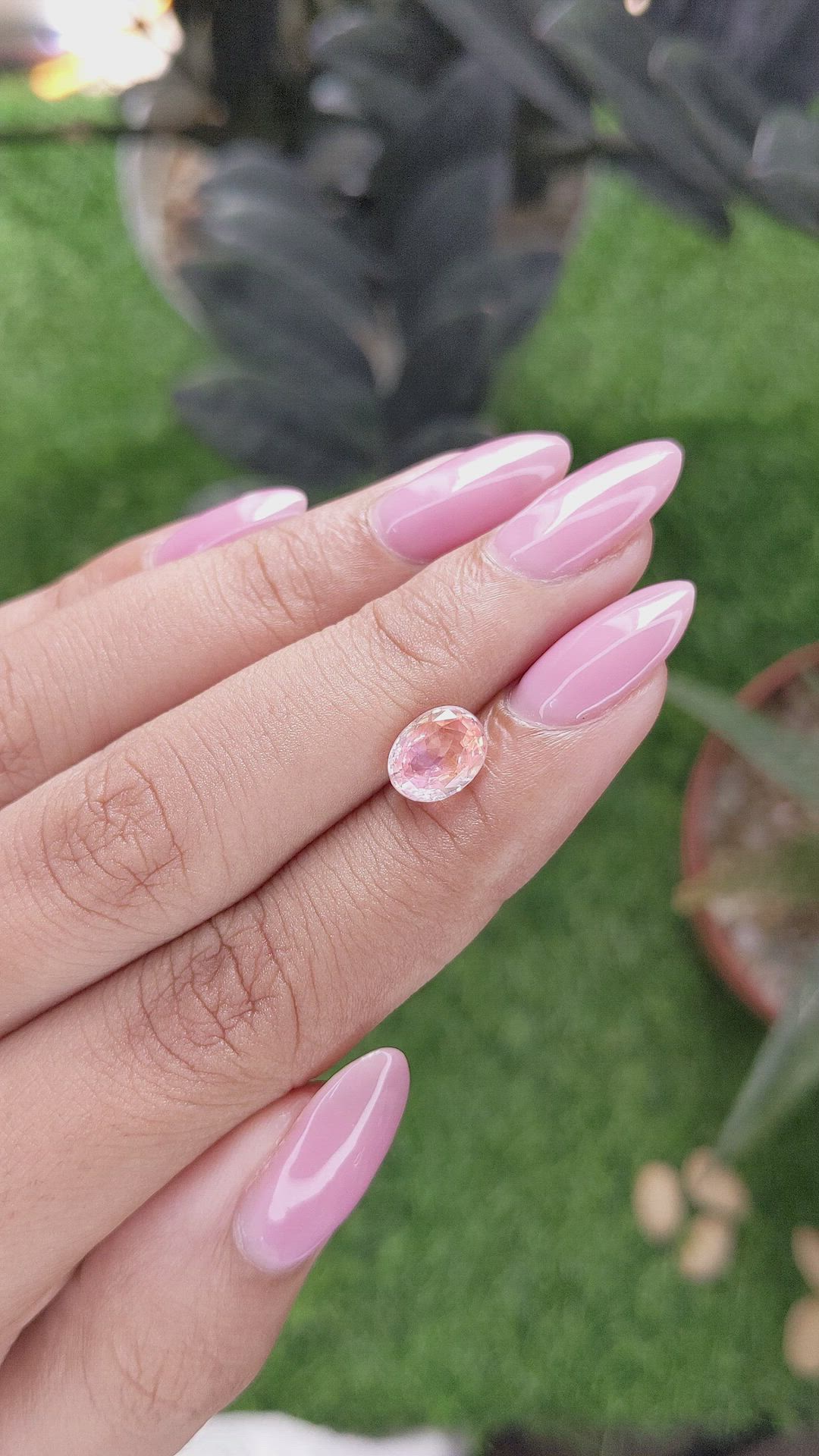 2.02 Ct. Padparadscha Sapphire from Ceylon (Sri Lanka) Size Video