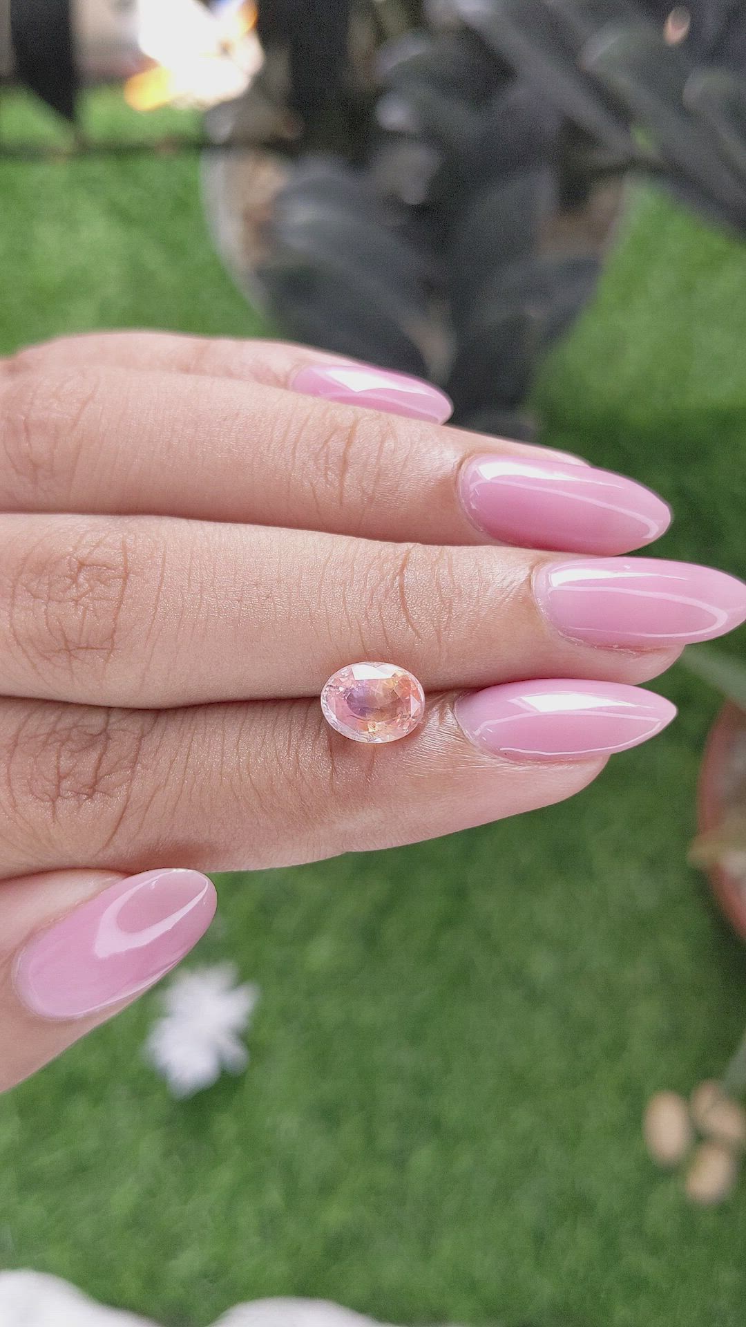2.02 Ct. Padparadscha Sapphire from Ceylon (Sri Lanka) Size Video