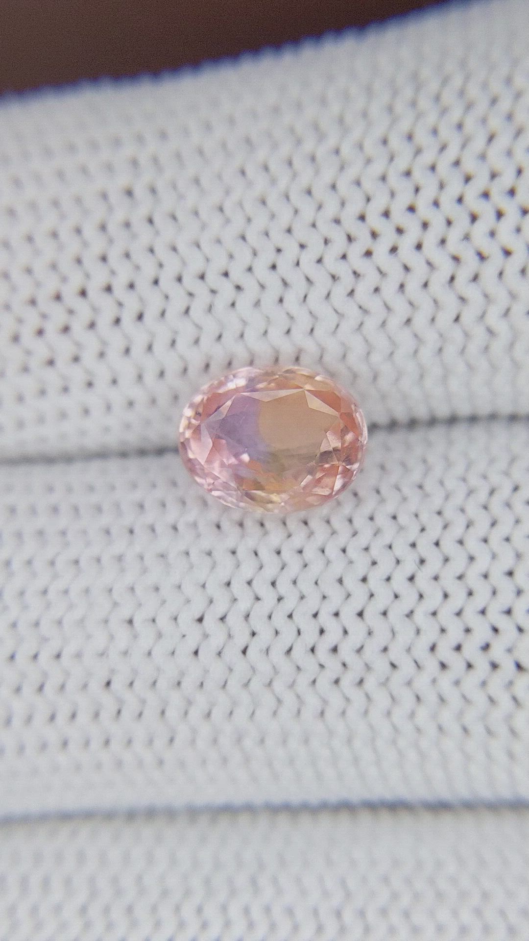 2.02 Ct. Padparadscha Sapphire from Ceylon (Sri Lanka) Size Video