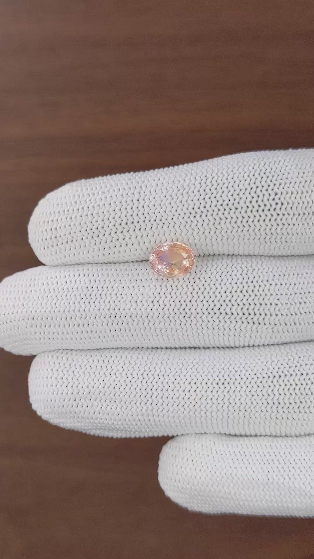 2.02 Ct. Padparadscha Sapphire from Ceylon (Sri Lanka) Size Video