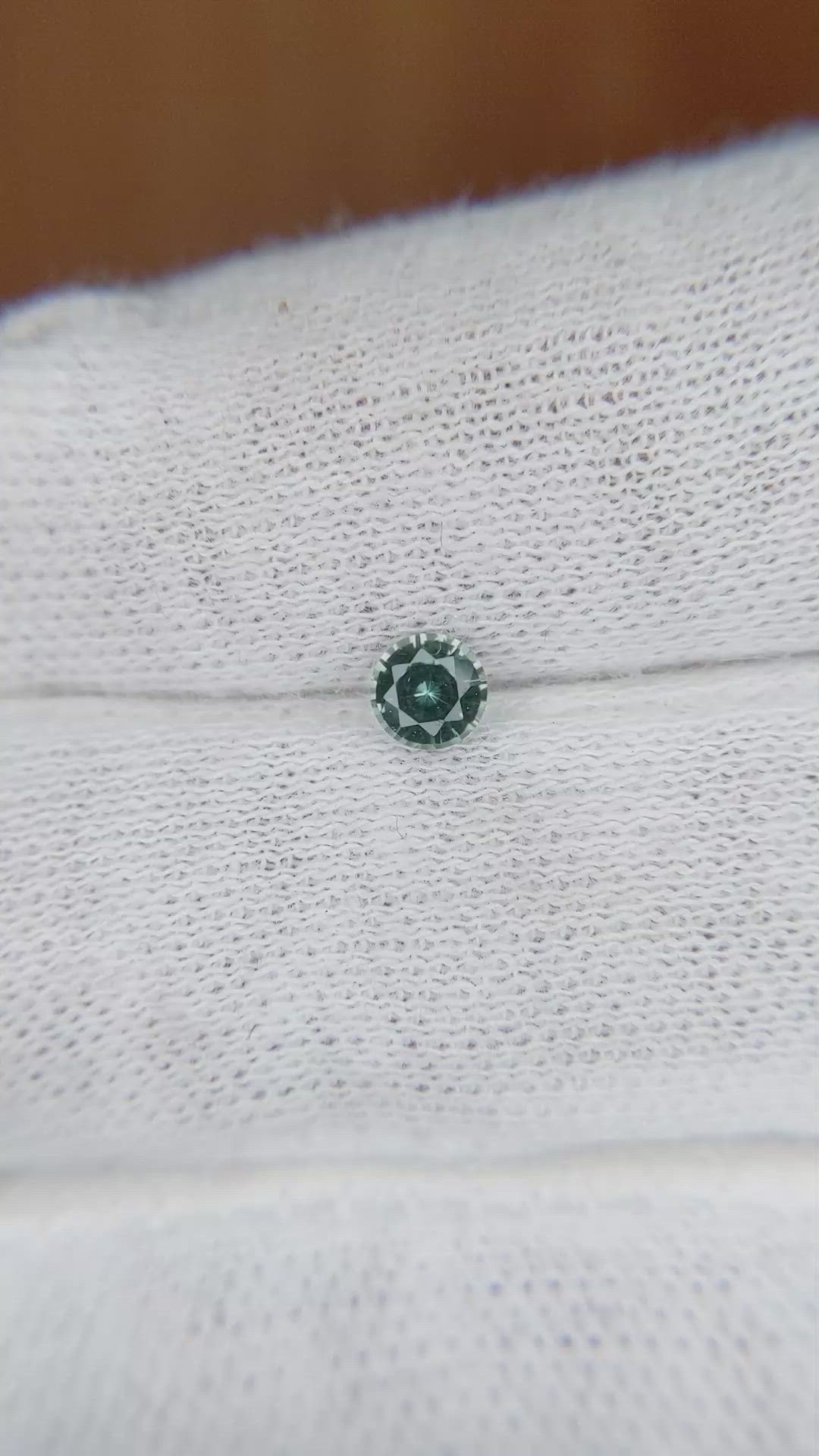 0.34 Ct. Bluish Green Sapphire from Ceylon (Sri Lanka) Size Video