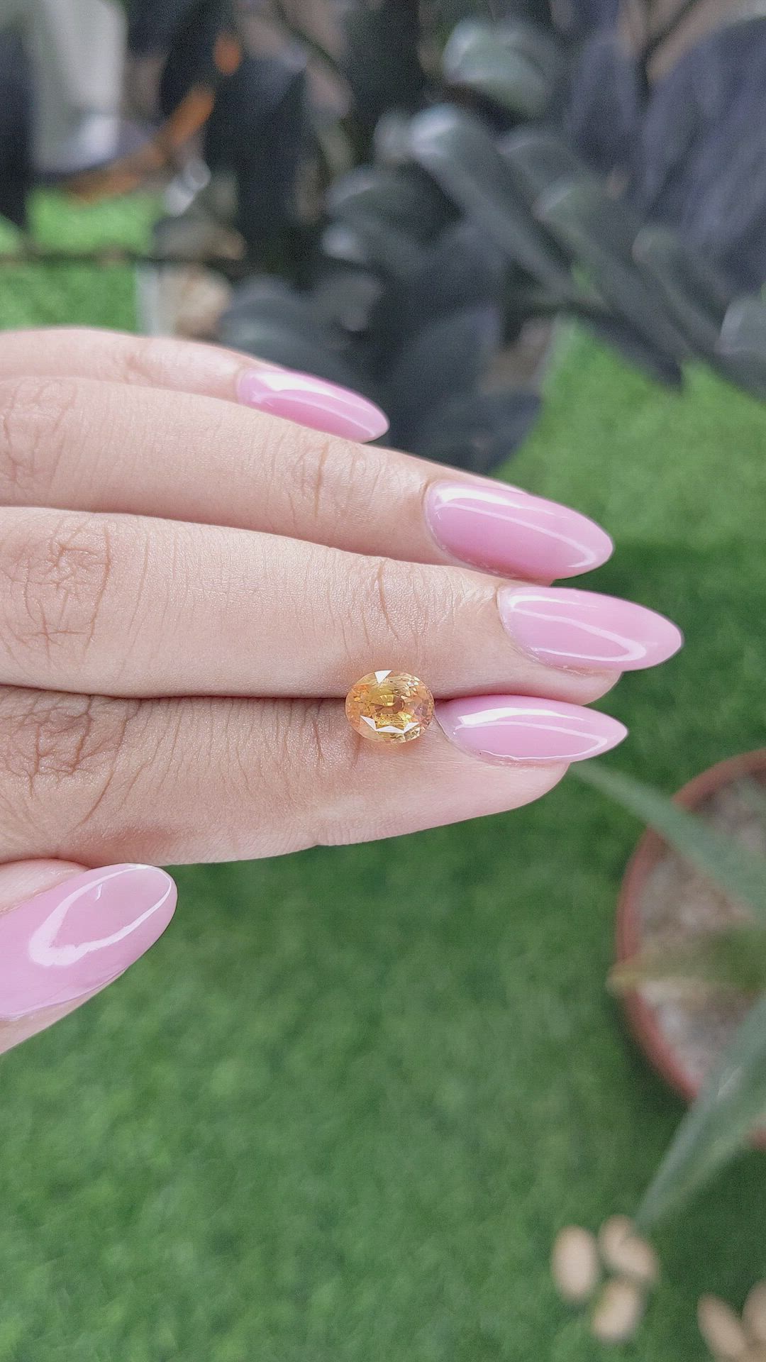 2.09 Ct. Peach Sapphire from Ceylon (Sri Lanka) Size Video