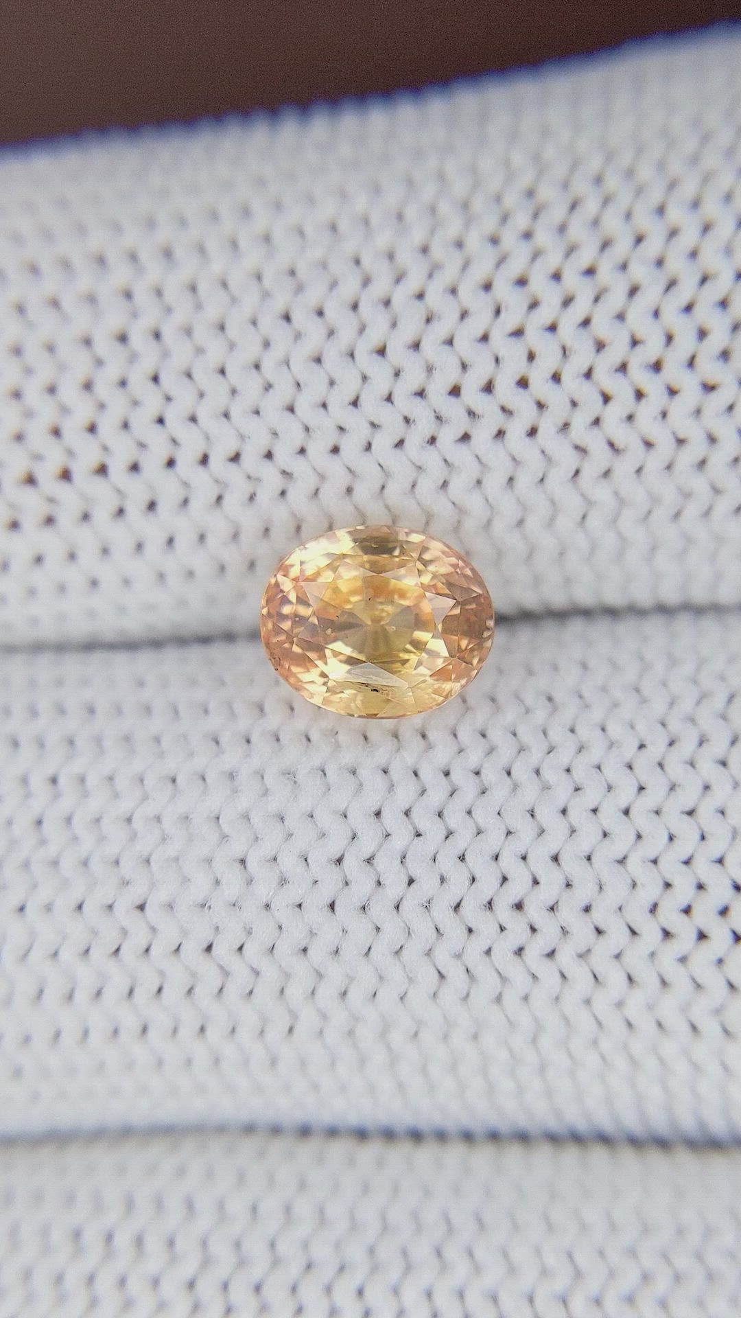 2.09 Ct. Peach Sapphire from Ceylon (Sri Lanka) Size Video