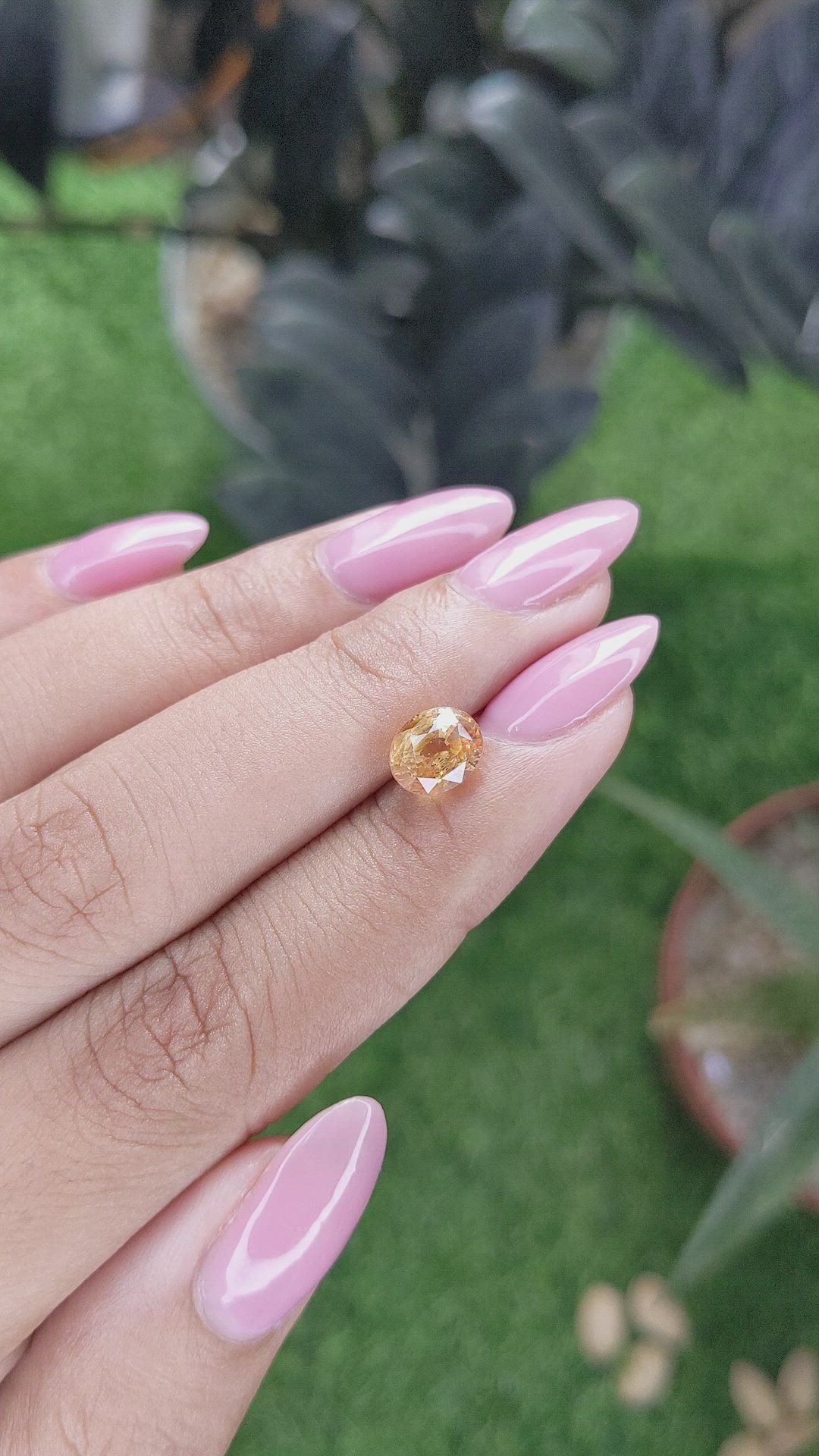2.09 Ct. Peach Sapphire from Ceylon (Sri Lanka) Size Video