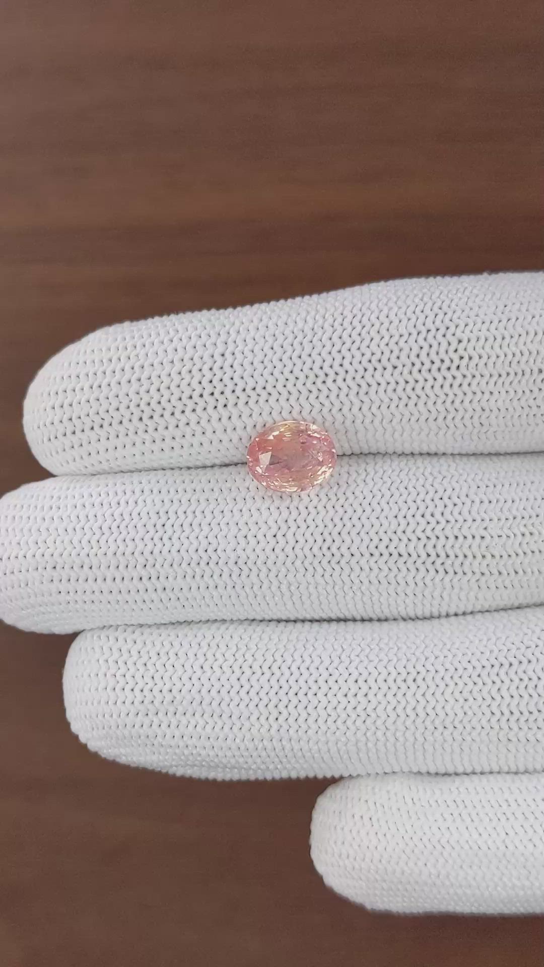 3.67 Ct. Padparadscha Sapphire from Ceylon (Sri Lanka) Size Video