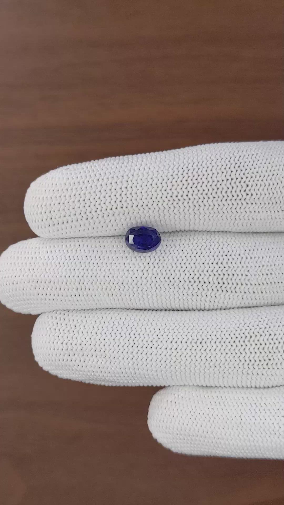 2.01 Ct. Purplish Blue Sapphire from Ceylon (Sri Lanka) Size Video